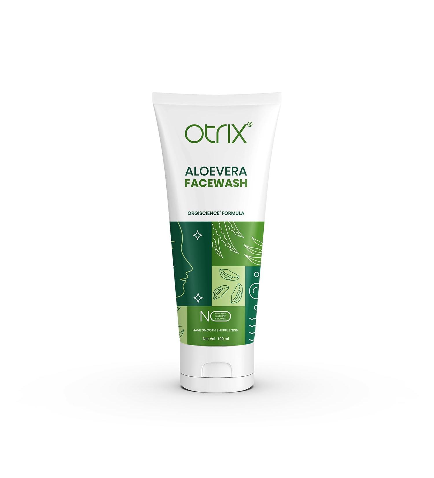 O.trix Aloe Vera Face Wash | Natural Cleanser for Glowing Skin | Moisturizing & Soothing for All Skin Types | 100ml - Buy Online on GoSupps.com