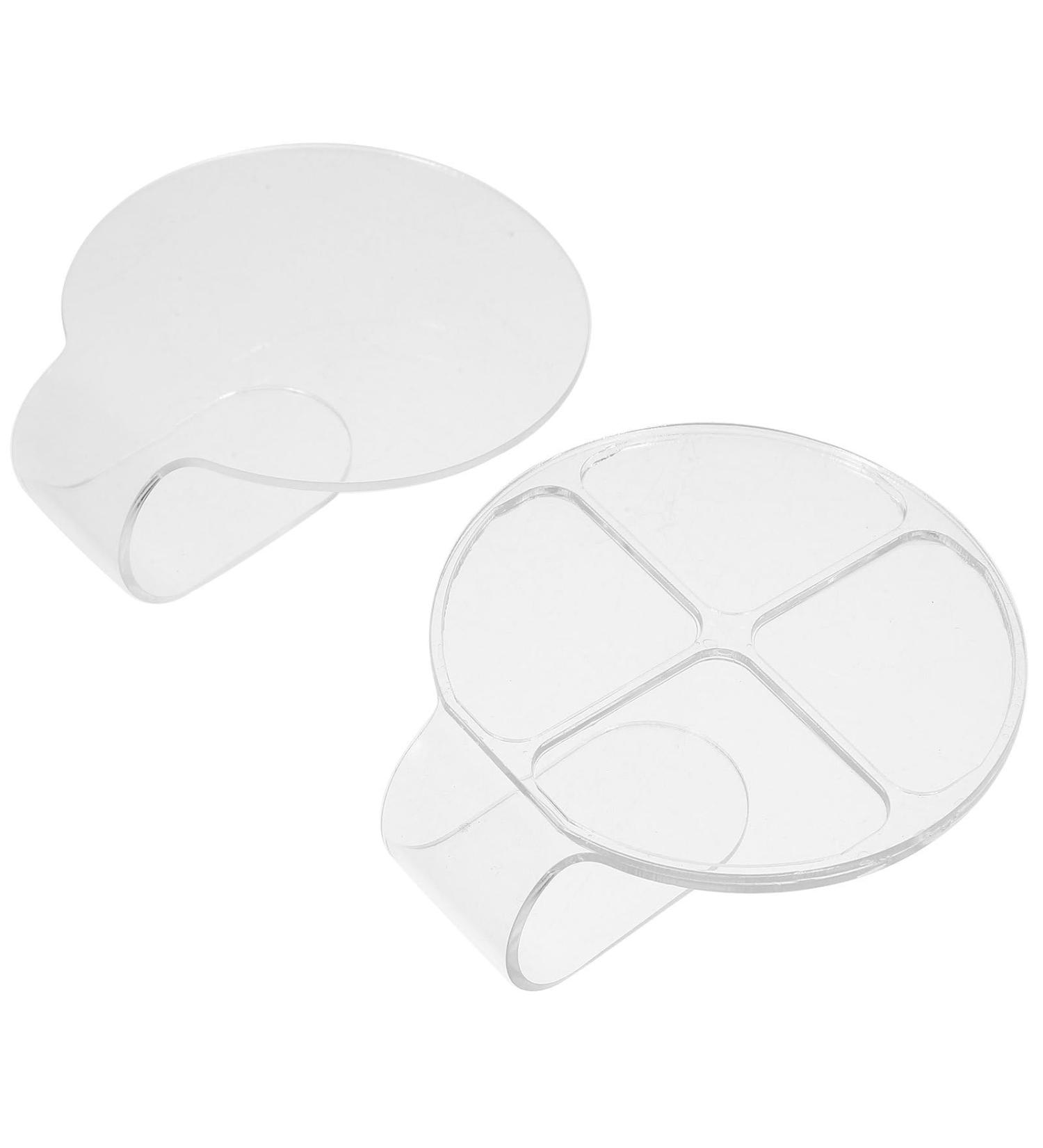 Lurrose Palette de M lange en Acrylique Transparent Format Portable Rond 4 Compartiments Lot de 2 Plaques de Maquillage pour Fond de Teint et Fards Paupi res Plateau M langeur - Buy Online on GoSupps.com