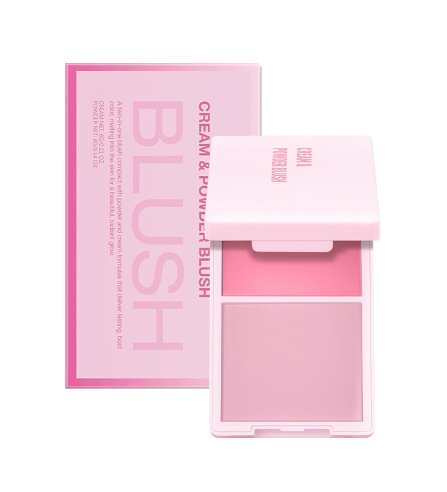 SOUTHJIELING 2 in 1 Cream and Powder Blush Palette Compact Makeup for Long Lasting Natural Color and Smooth Application - Buy Online on GoSupps.com