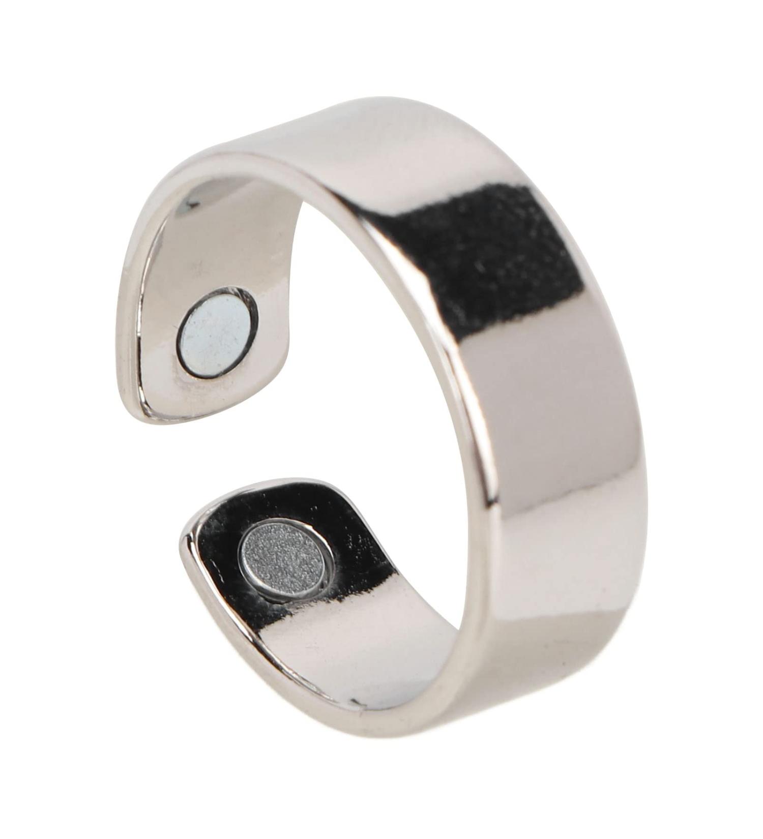 Adjustable Silver Fatigue Relief Magnetic Ring - Stylish Metal Jewelry Accessories - Buy Online on GoSupps.com