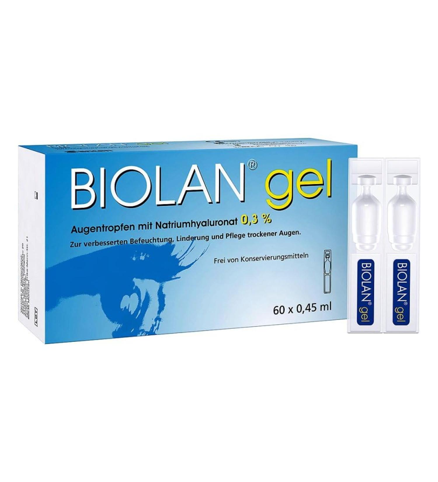Buy Biolan Gel Eye Drops - 60x0.45 ml | Soothing Eye Relief | Fast International Shipping - Buy Online on GoSupps.com