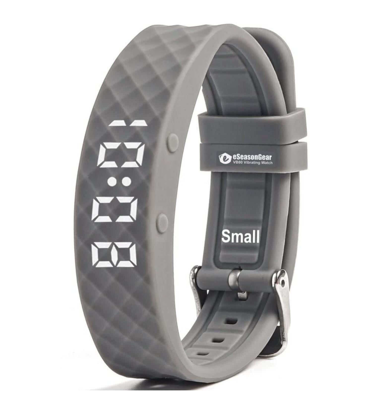 eSeasonGear VB80 8 Alarm Vibrating Watch - Gray, ADHD Medication Reminder - Small & Large Sizes Available - Buy Online on GoSupps.com