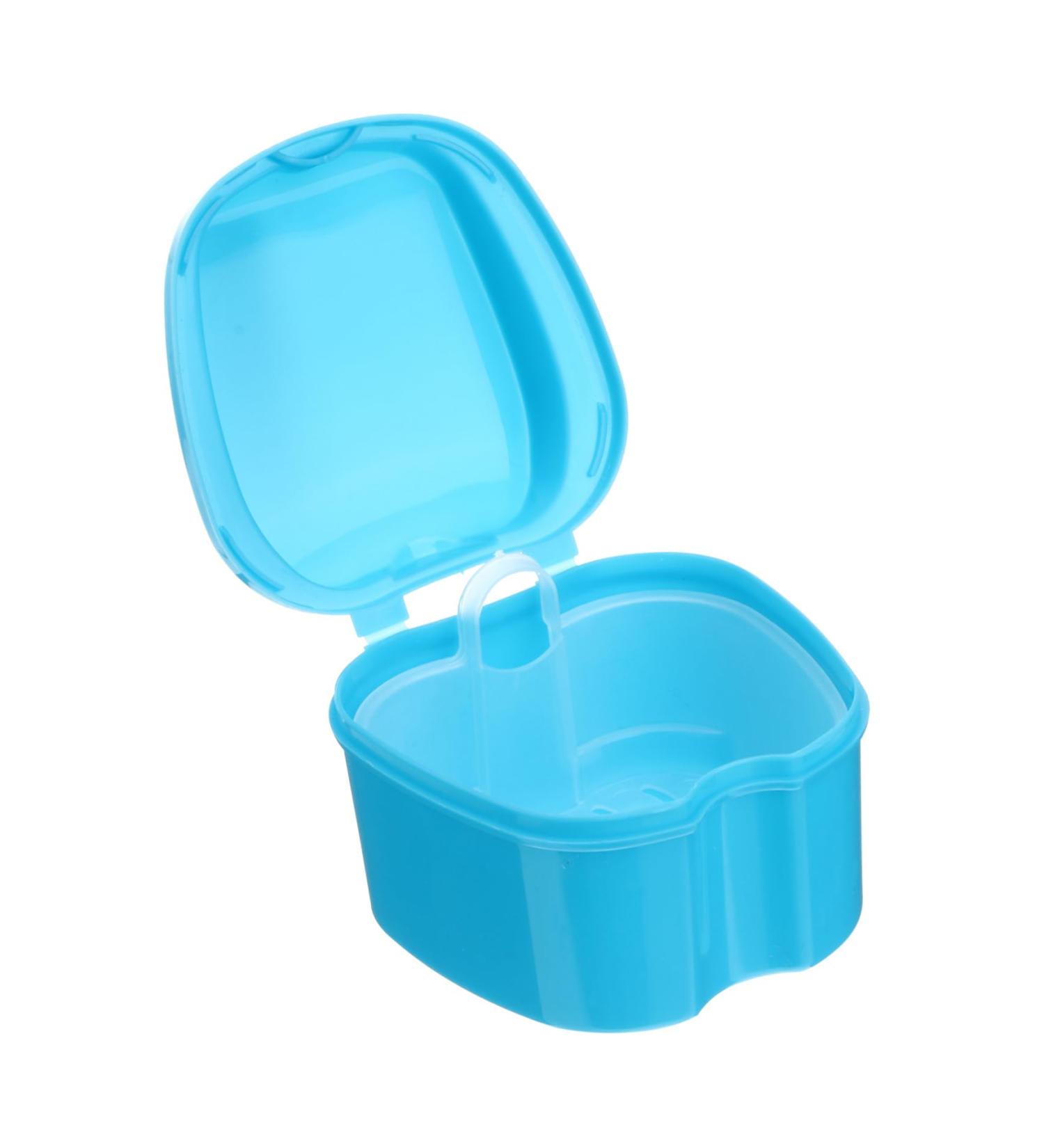 Coheali Prosthetic Toothbrush & Denture Box - Pink & Light Blue Storage for False Teeth | Durable Dental Compression Container - Buy Online on GoSupps.com