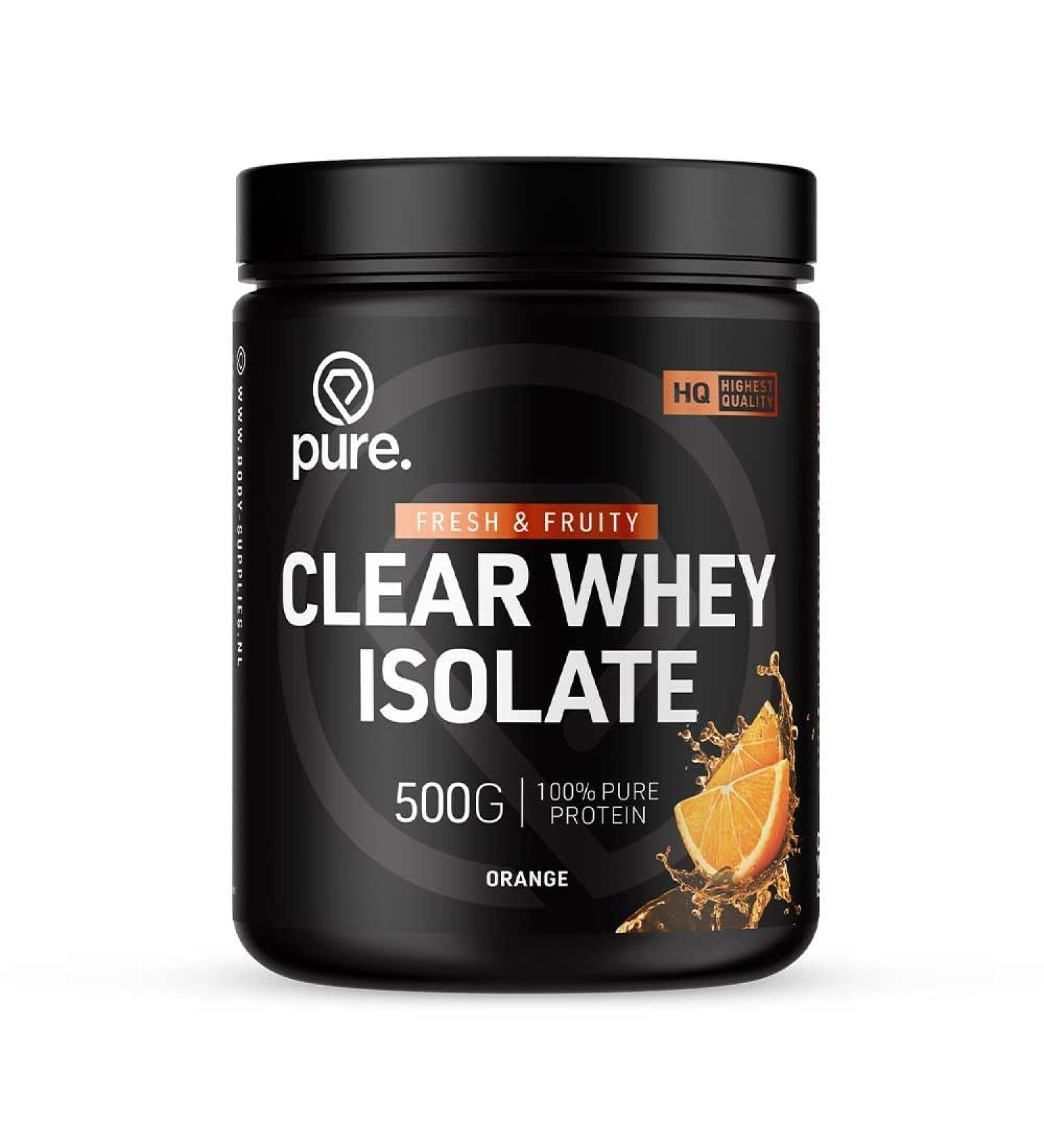 Pure Clear Whey Isolate Protein Lemonade Clear Whey Protein Refreshing Protein powder Orange 20 servings 500g - Buy Online on GoSupps.com