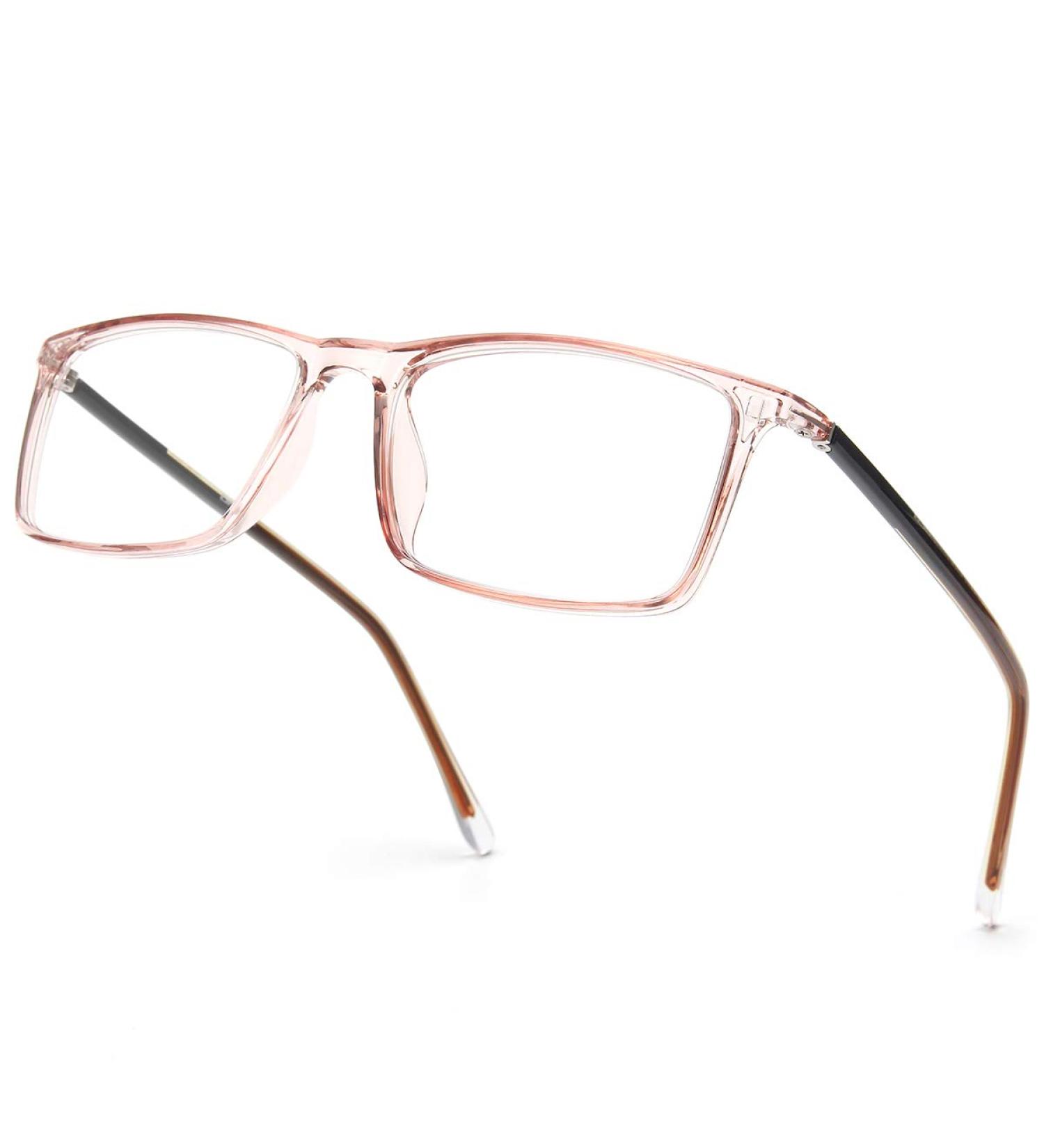 Gaoye Blue Light Blocking Glasses  Square Computer Gaming Eye-glasses Anti UV Lens Fashion Fake Frames Men Women Clear Brown Frame - Buy Online on GoSupps.com