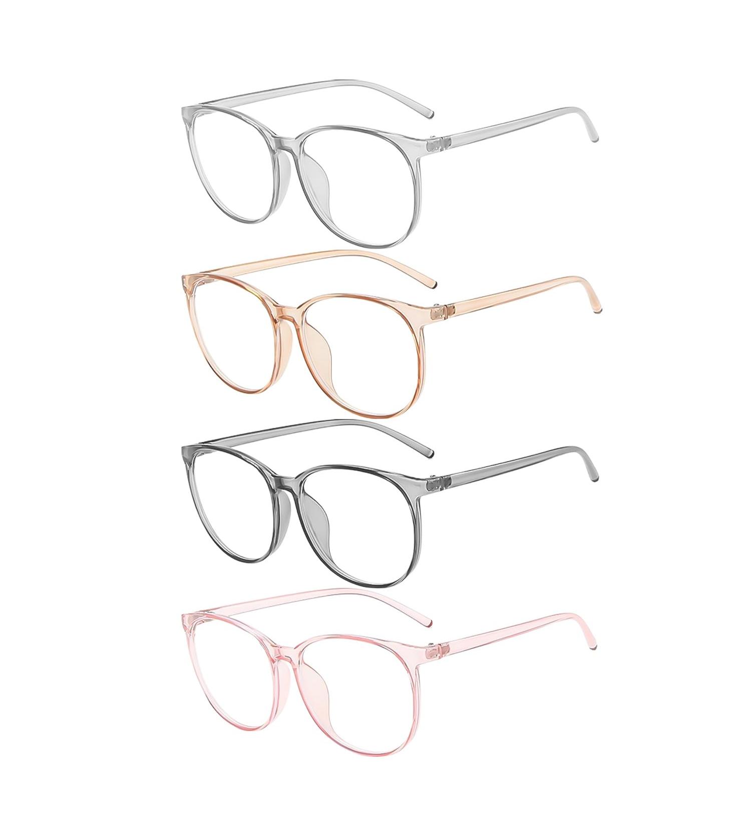 Nyggtyk 4 Pcs Transparent Cartoon Frames for Women - Fashionable Round Plastic Glasses - Buy Online on GoSupps.com