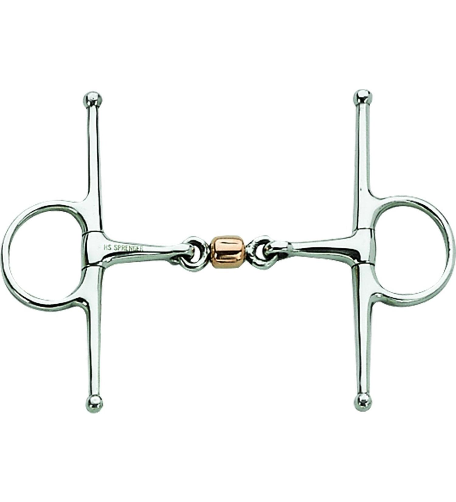 Sprenger 4125614556 Full Cheek Snaffle with Copper Roller Stainless Steel 56