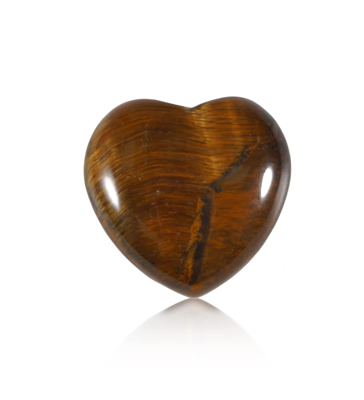 Tiger Eye Crystal Heart Stone - Natural Healing Energy for Yoga Reiki Meditation - Buy Online on GoSupps.com