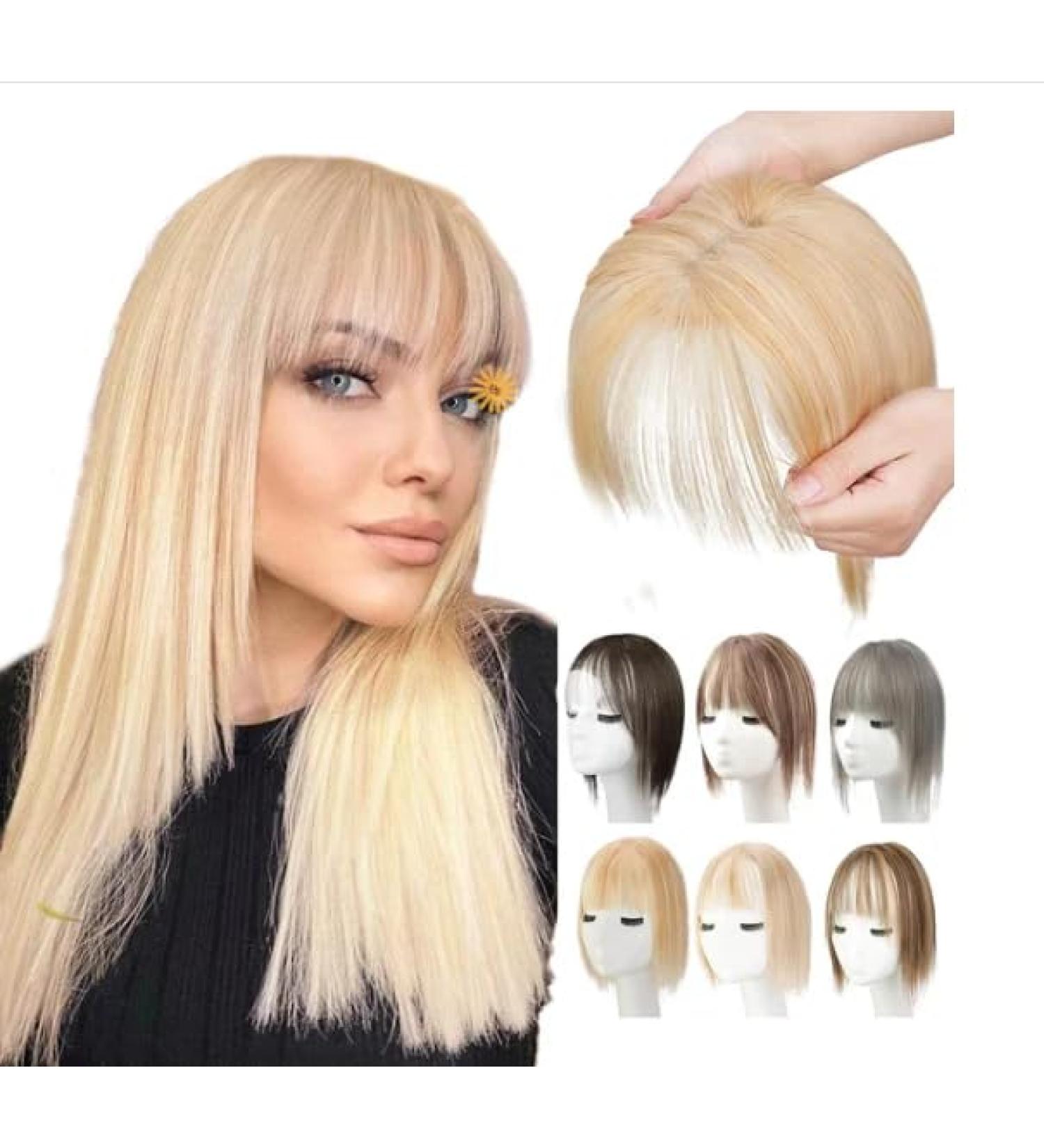 Natural Hair Toppers With Bangs For Women Adding Hair Volume Topper (GOLDEN BLONDE) - Buy Online on GoSupps.com