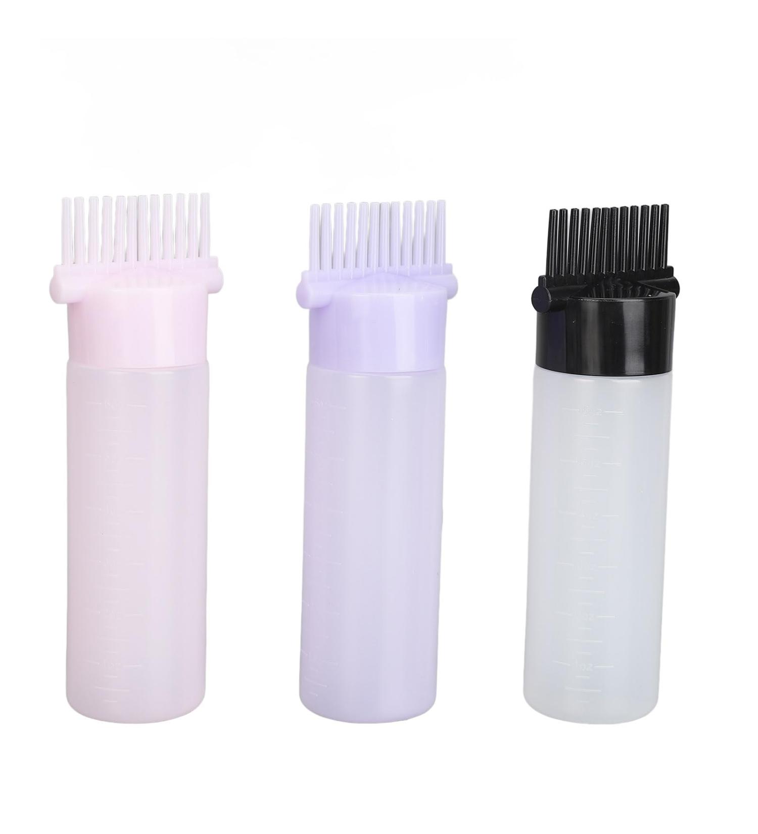 KKPLZZ 3 Colors Hair Coloring Oiling Bottle Root Comb Applicator Bottle with Graduated Scale for Beauty Salon - Buy Online on GoSupps.com
