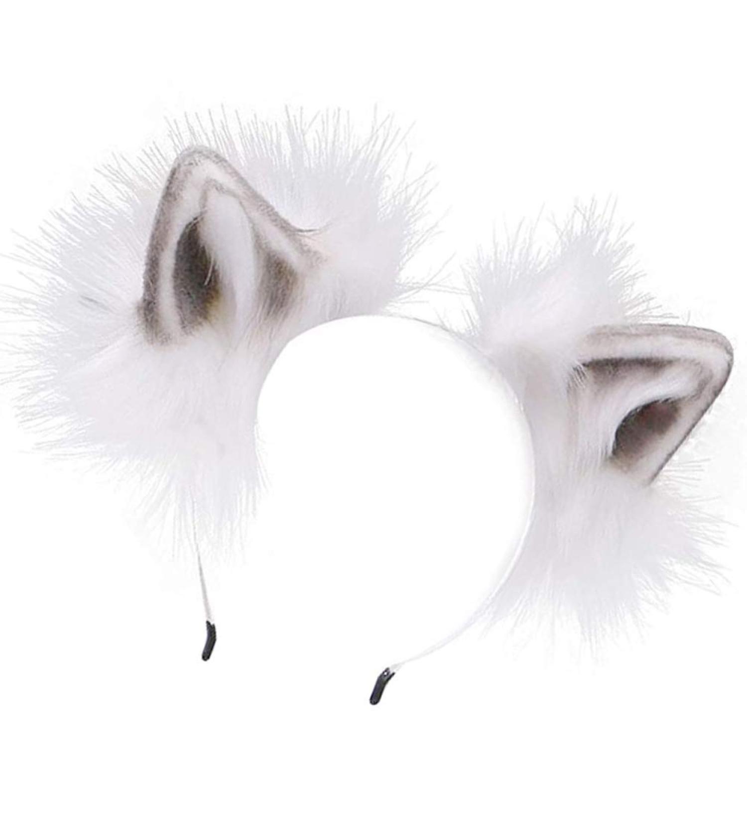 Lurrose Bunny Suit 1Pc Cat Fox Faux Ears Headband Fox Ear Hair Band Fluffy ear Hair Hoop for Women Girls Daily Decoration and Party Bunny Ears Headband Grey - Buy Online on GoSupps.com