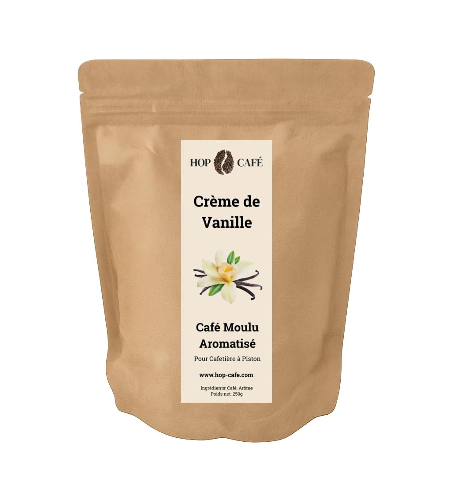 HOP CAFE Ground Coffee for French Press - Vanilla Flavored - 250g
