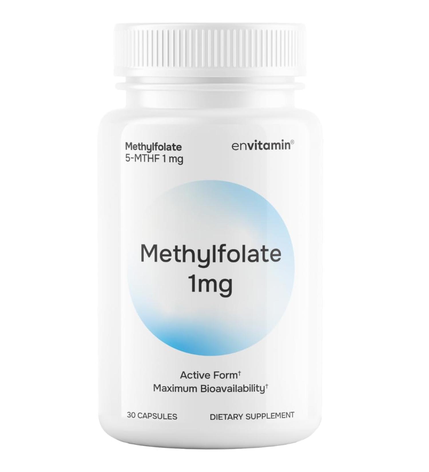 envitamin 5-MTHF - Methylfolate (Active B9 Folate) Supplement - 30 Capsules - 5-MTHF 1mg - Buy Online on GoSupps.com