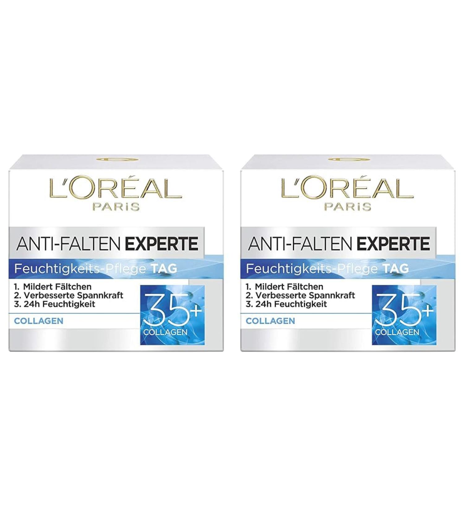 L'Or al Paris Anti-Aging Moisturizer with Collagen | 24h Hydration & Wrinkle Reduction | 50ml (Pack of 2) - Buy Online on GoSupps.com