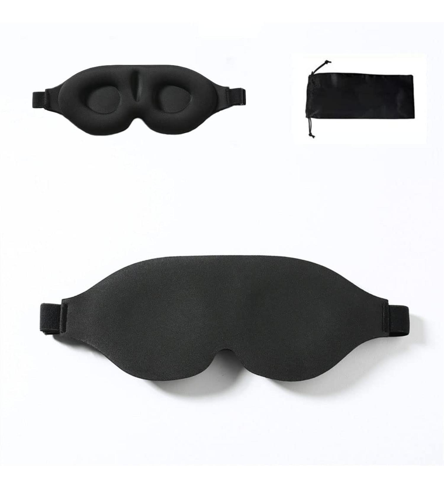 Tim & Tina 3D Sleep Eye Mask Blindfold - Light Blocking Soft Covers for Men Women, Adjustable Strap, Ideal for Travel, Nap, Yoga - 3D Black - Buy Online on GoSupps.com