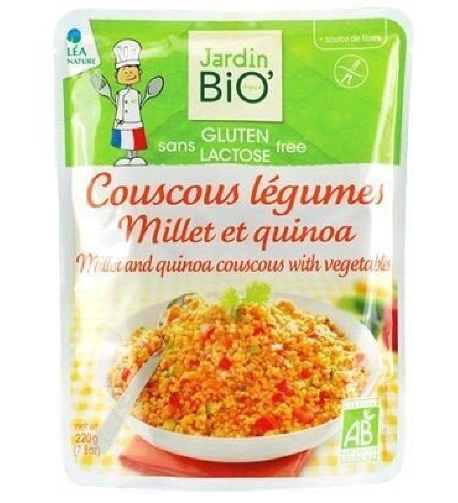  Jardin BiO tic ORGANIC GARDEN Couscous with Vegetables Millet/Quinoa Gluten-Free 230g - Buy Online on GoSupps.com