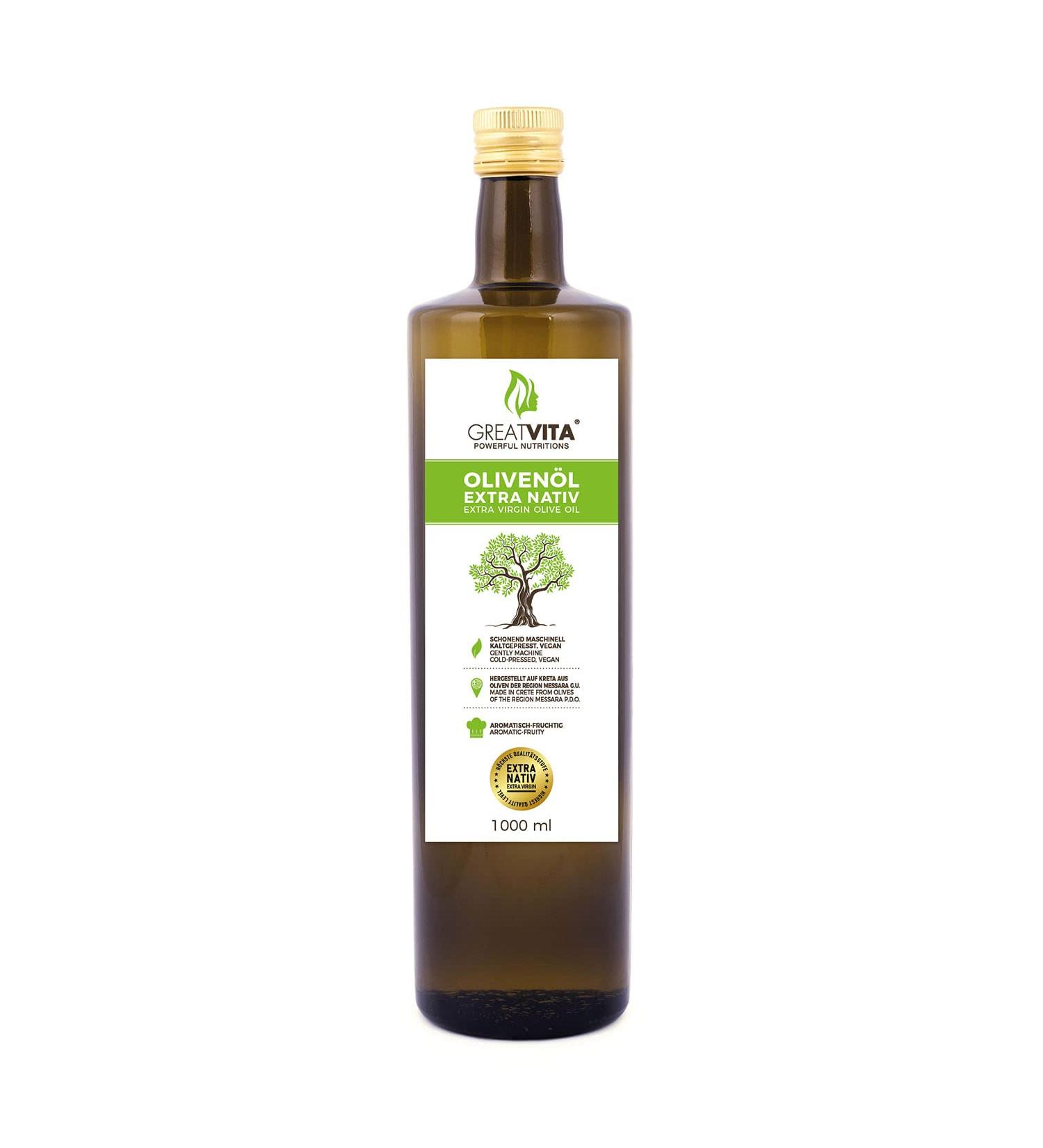 MeaVita olive oil extra virgin and cold pressed 1 pack (1 x 1000 ml) - Buy Online on GoSupps.com