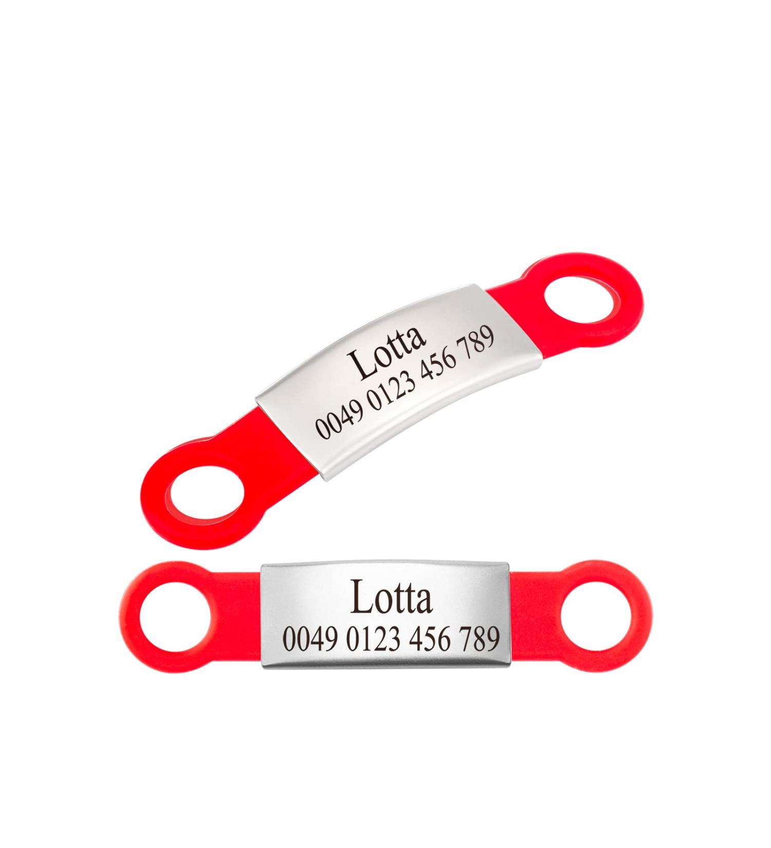 Personalized Silicone Dog ID Tags - 2 Pack Engraved Pet Tags for Dogs & Cats - Custom Red S - Buy Online on GoSupps.com