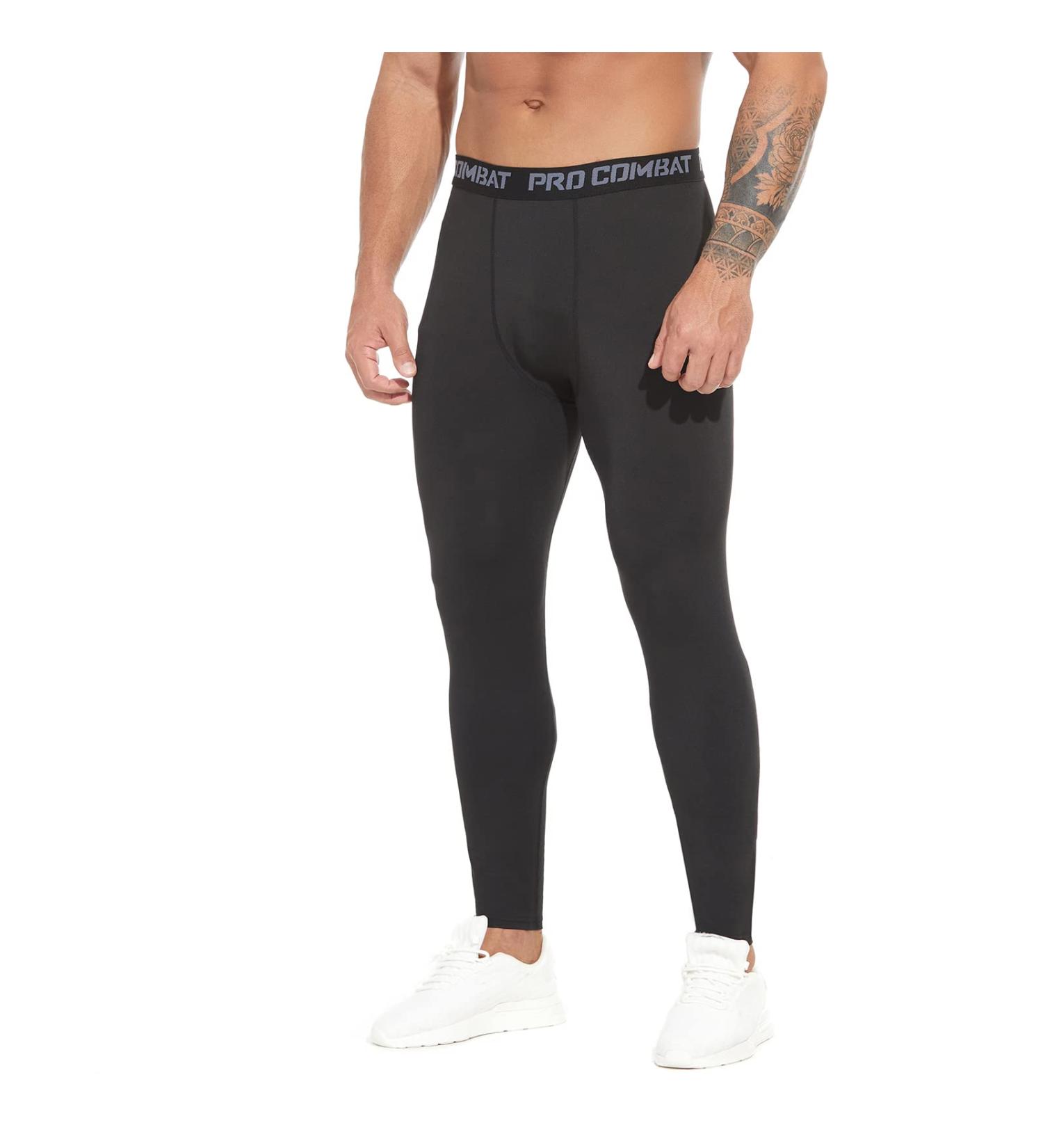 SS Color Fish Men Compression Pants - Black, Size Medium | Athletic Baselayer Running Tights - Buy Online on GoSupps.com