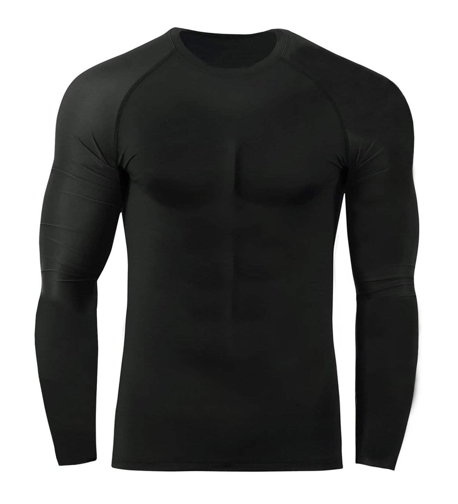 MMA Rash Guard Compression Shirt | 2BOLD Short & Long Sleeve | BJJ, No-Gi, UFC, Wrestling | Jiu Jitsu Fight Gear | Large Black (Full-sleeve) - Buy Online on GoSupps.com
