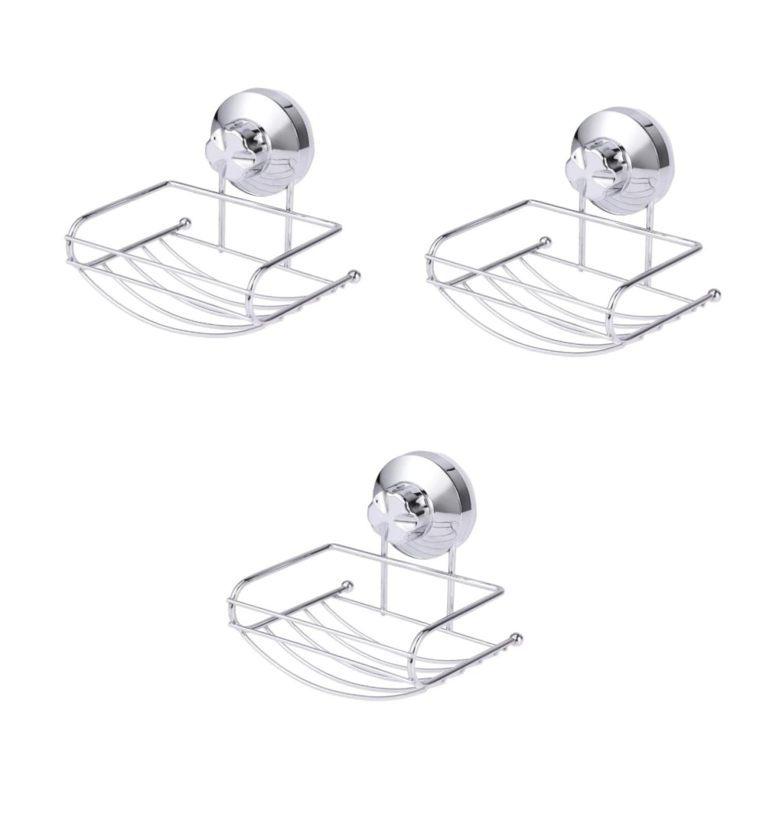 Ciieeo 3pcs Suction Soap Holder Stainless Steel Soap Holder Soap Dish with Drain Wall-mounted Soap Dish Bathroom Soap Holder Bath Soap Holder Clothing Storage Nail Free Drain - Buy Online on GoSupps.com