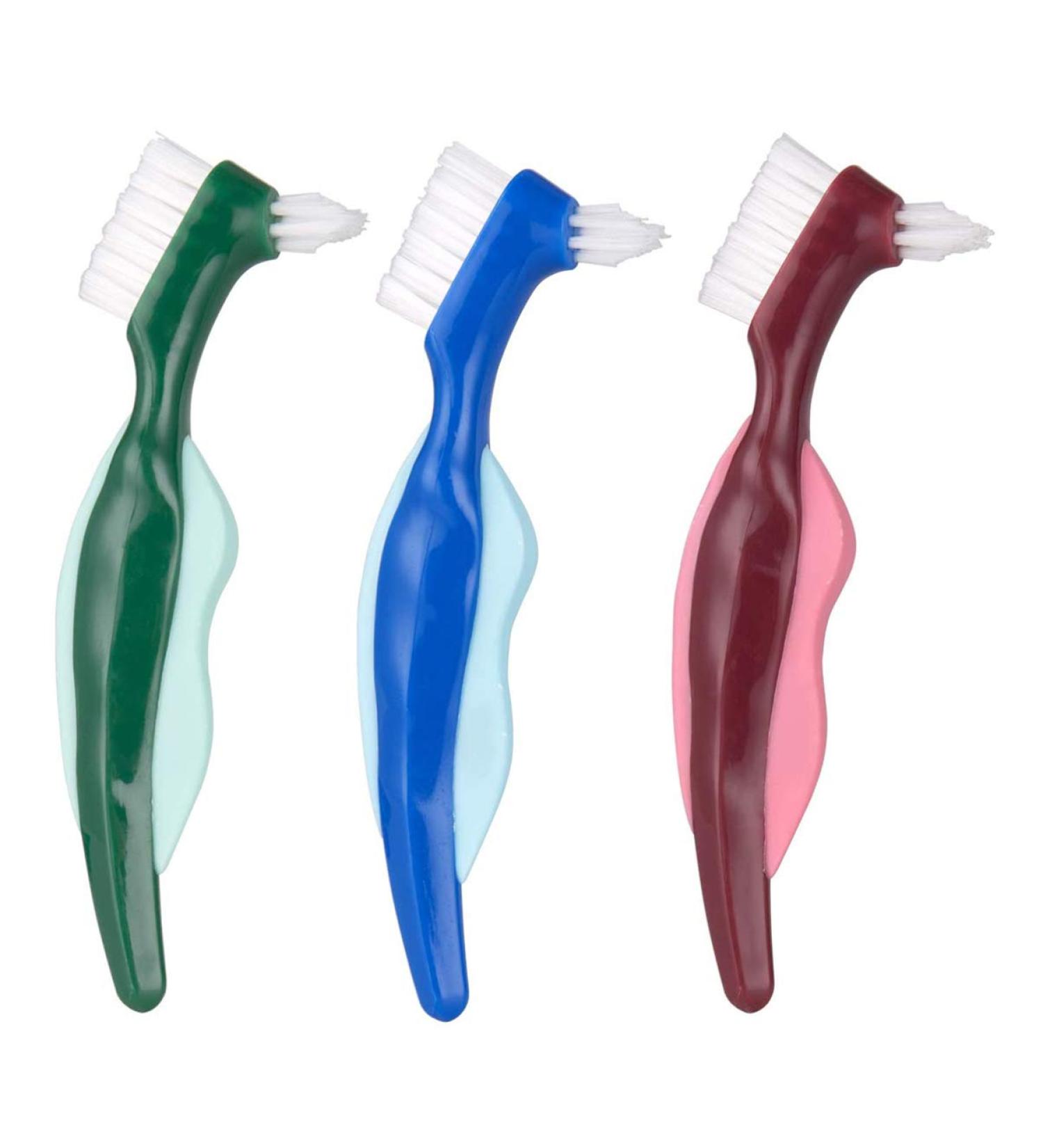 Portable Double-Sided Tool Cleaner Brush for False Teeth - 3pcs Set | Effective Cleaning for Dentures - Buy Online on GoSupps.com