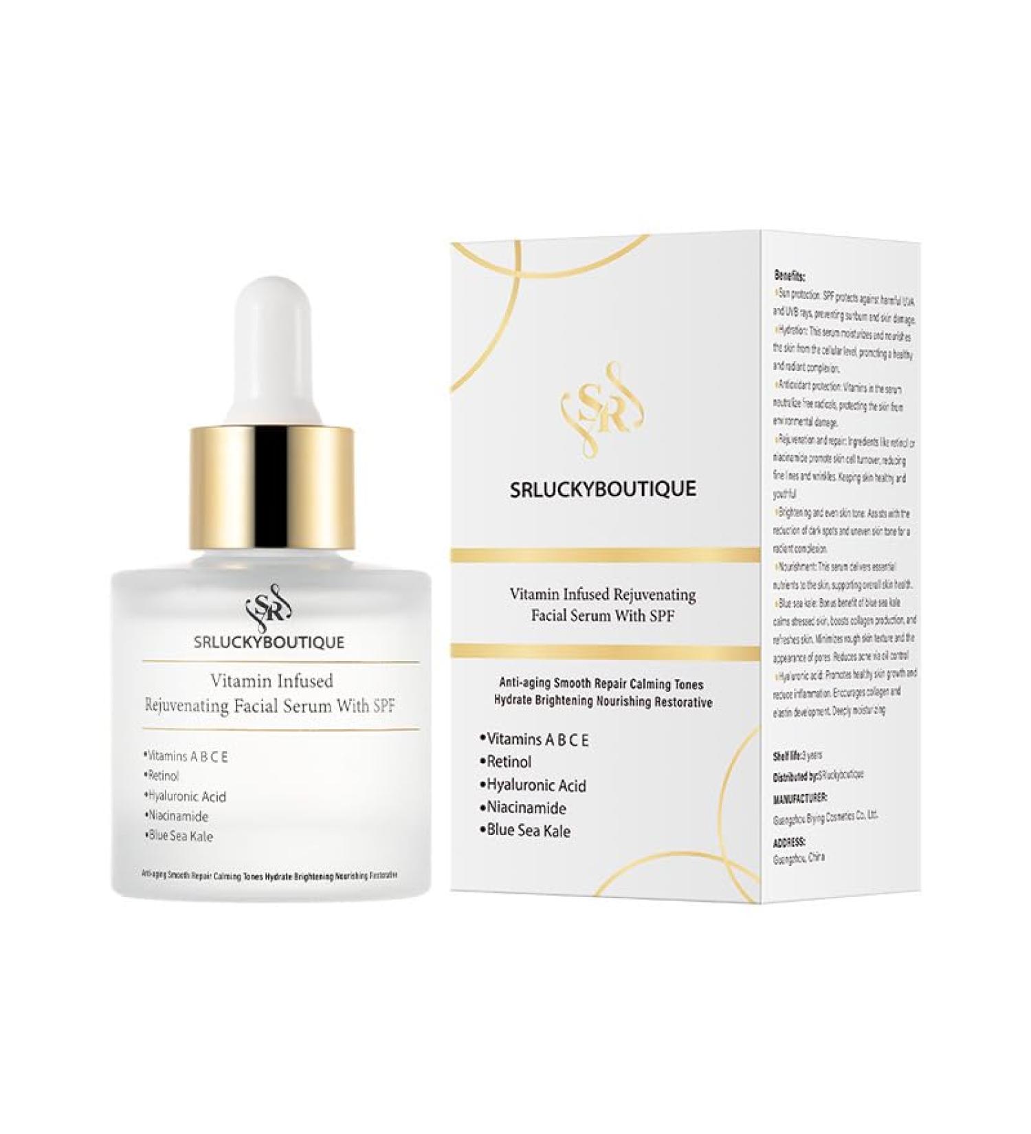 Vitamin Infused Rejuvenating Facial Serum | Anti-Aging Brightening & Hydrating Formula for Even Skin Tone - Buy Online on GoSupps.com