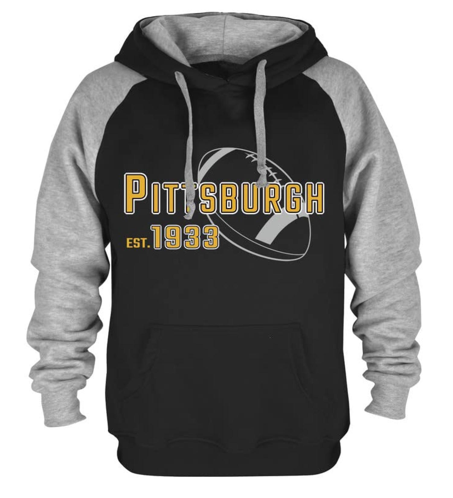 RZUO Mens City Classic Football Embroidery Pullover Hoodie - Black (Medium) - Buy Online on GoSupps.com