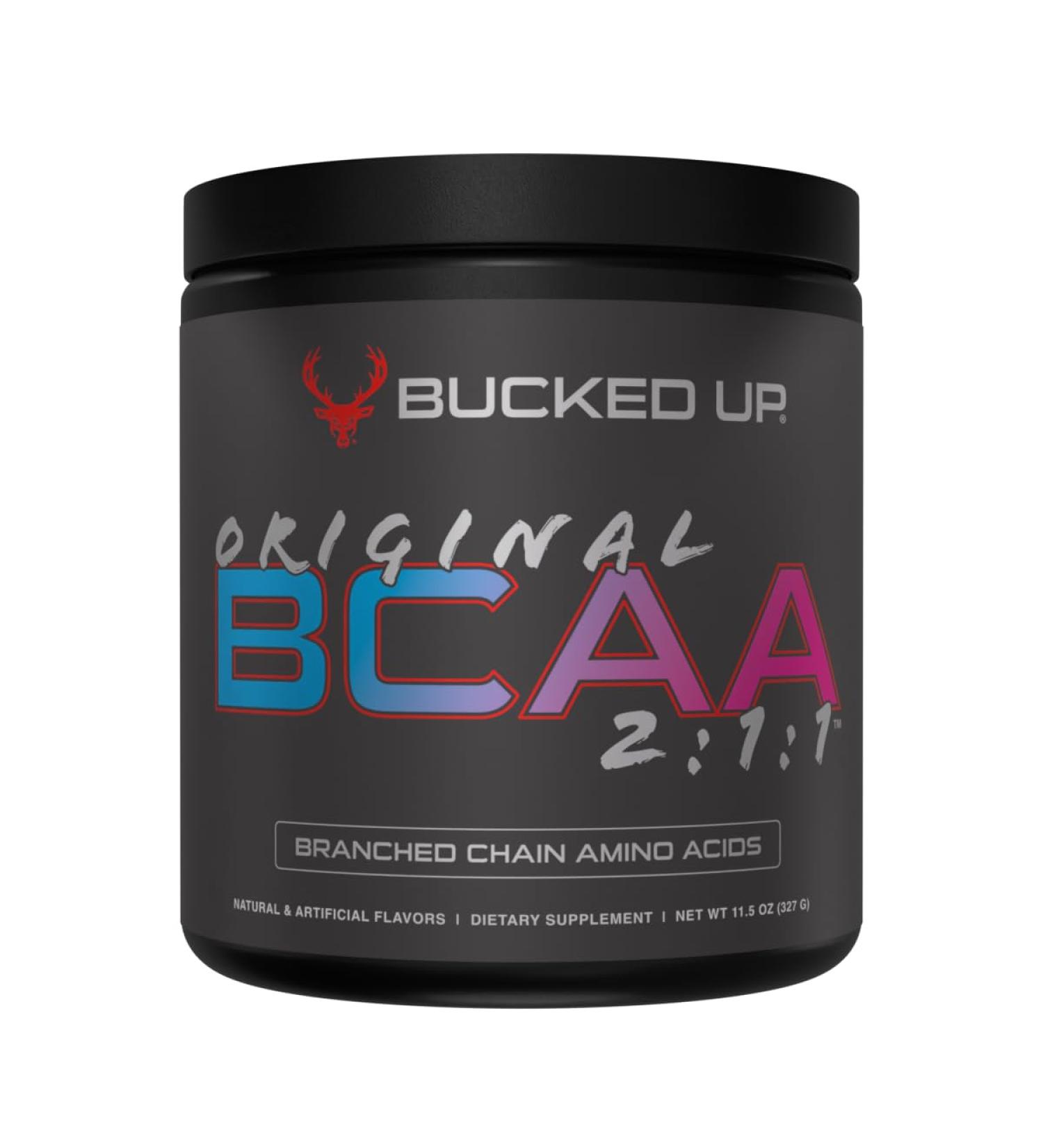 Bucked Up Original BCAA 2:1:1 Branched Chain Essential Amino Acids - Supplement Powder - | 100% Pure 2:1:1 Instantized Formula | Pre/Post Workout | 30 Servings | (Miami Flavor) - Buy Online on GoSupps.com