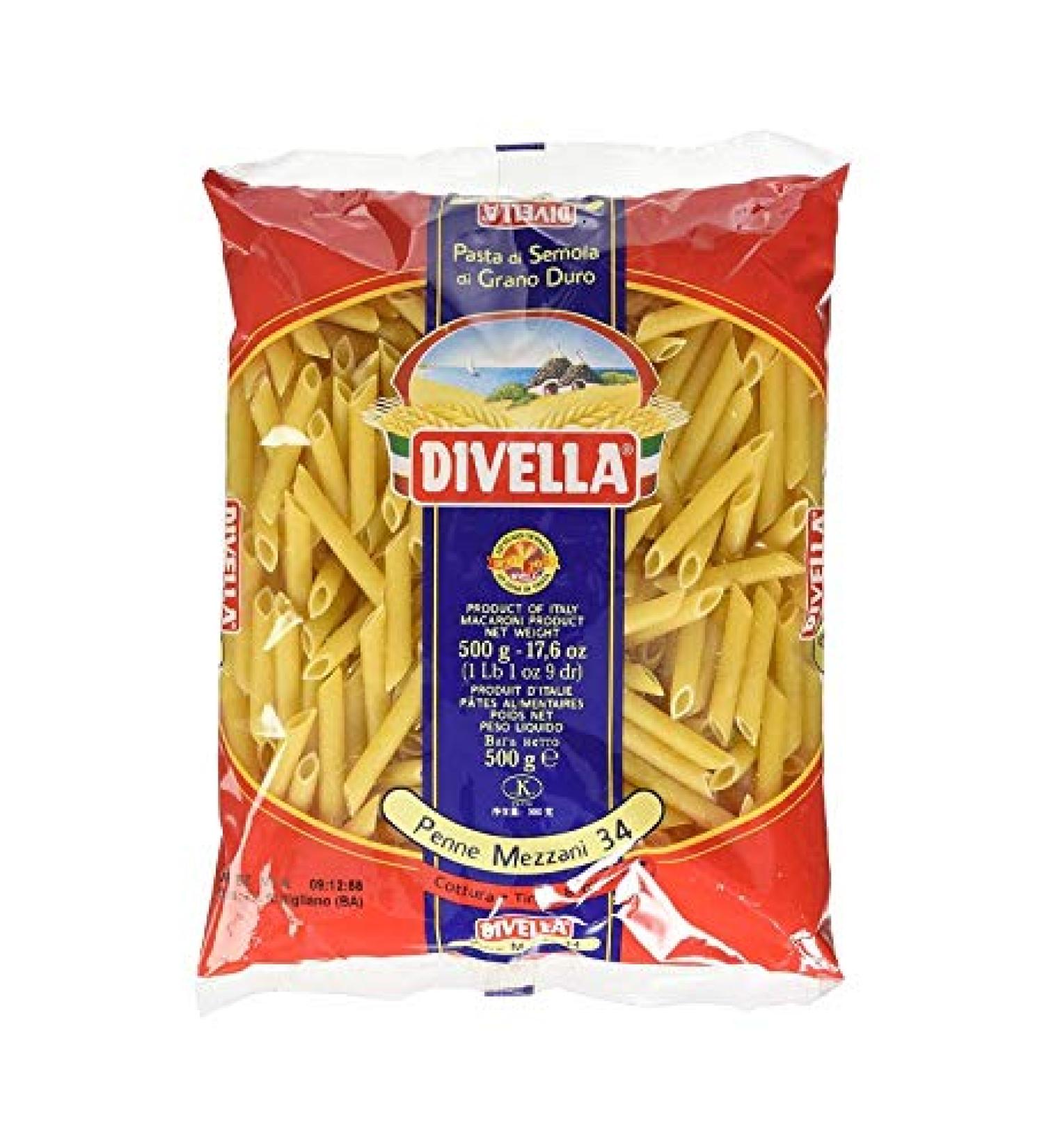 Divella DIVELLA P te de SEMOLA DE DE GRANO DURE PENNE M ZZANE 34 GR 500 X 24