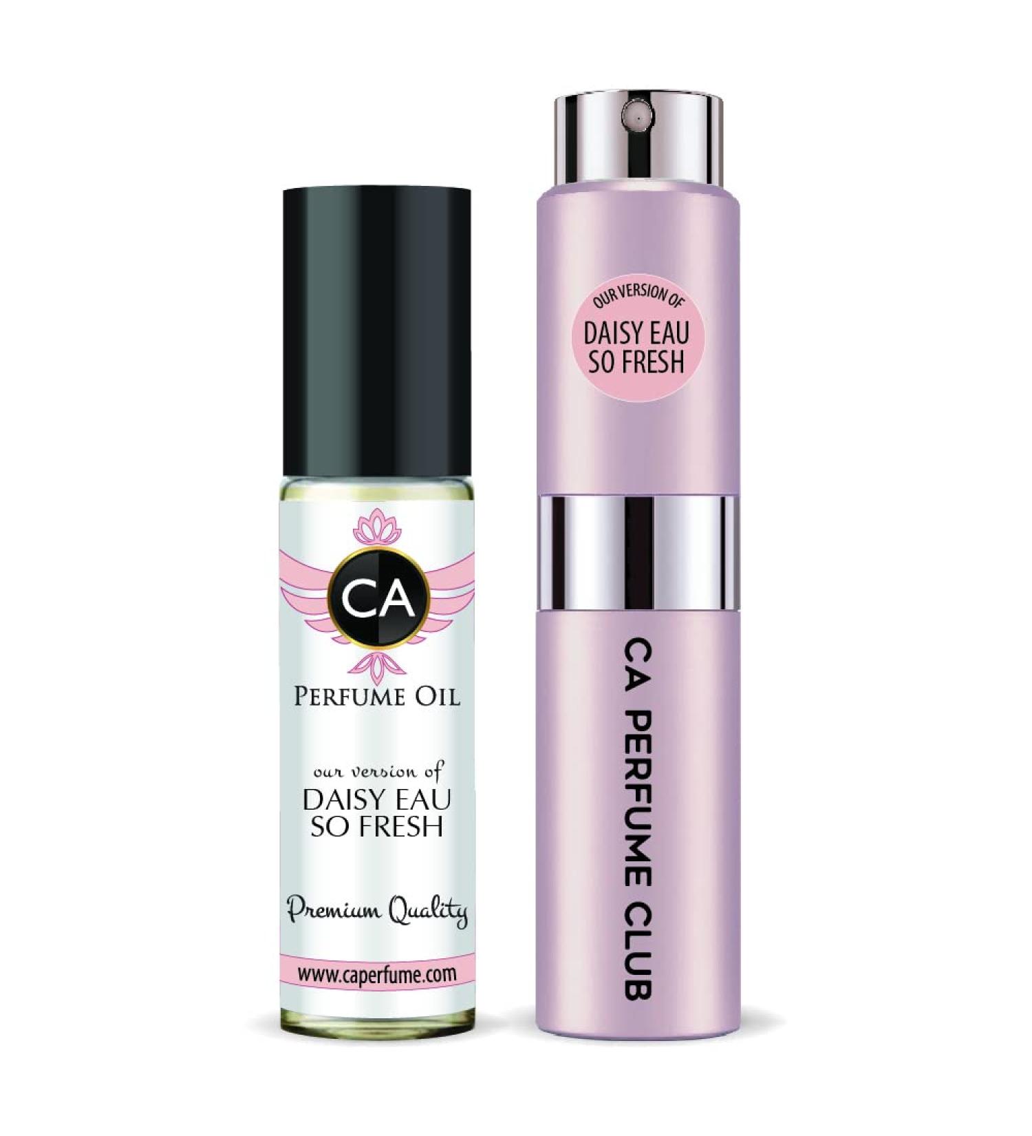 CA Perfume Duo Impression of Jacobs Daisy Eau So Fresh For Women Eau de Parfum Refillable Atomizer Sprayer + Fragrance Body Oil Long Lasting Sample Travel Size Roll-On Bottle 0.27 Fl Oz+0.33 Fl Oz - Buy Online on GoSupps.com