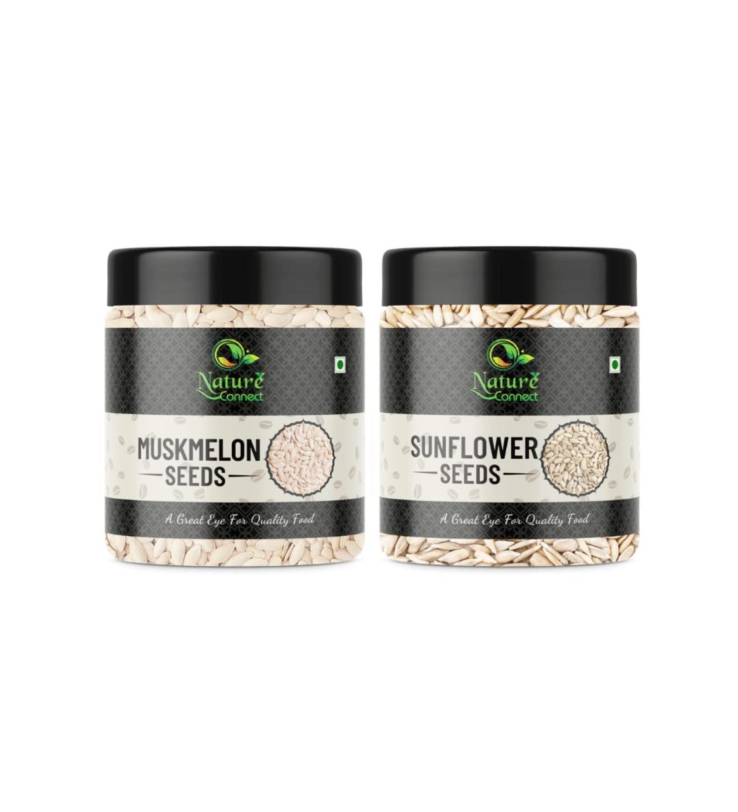Nature Connect Combo Pack of Sunflower Seeds 250 gms and Muskmelon Seeds 250 gms_Packing May Vary - Buy Online on GoSupps.com