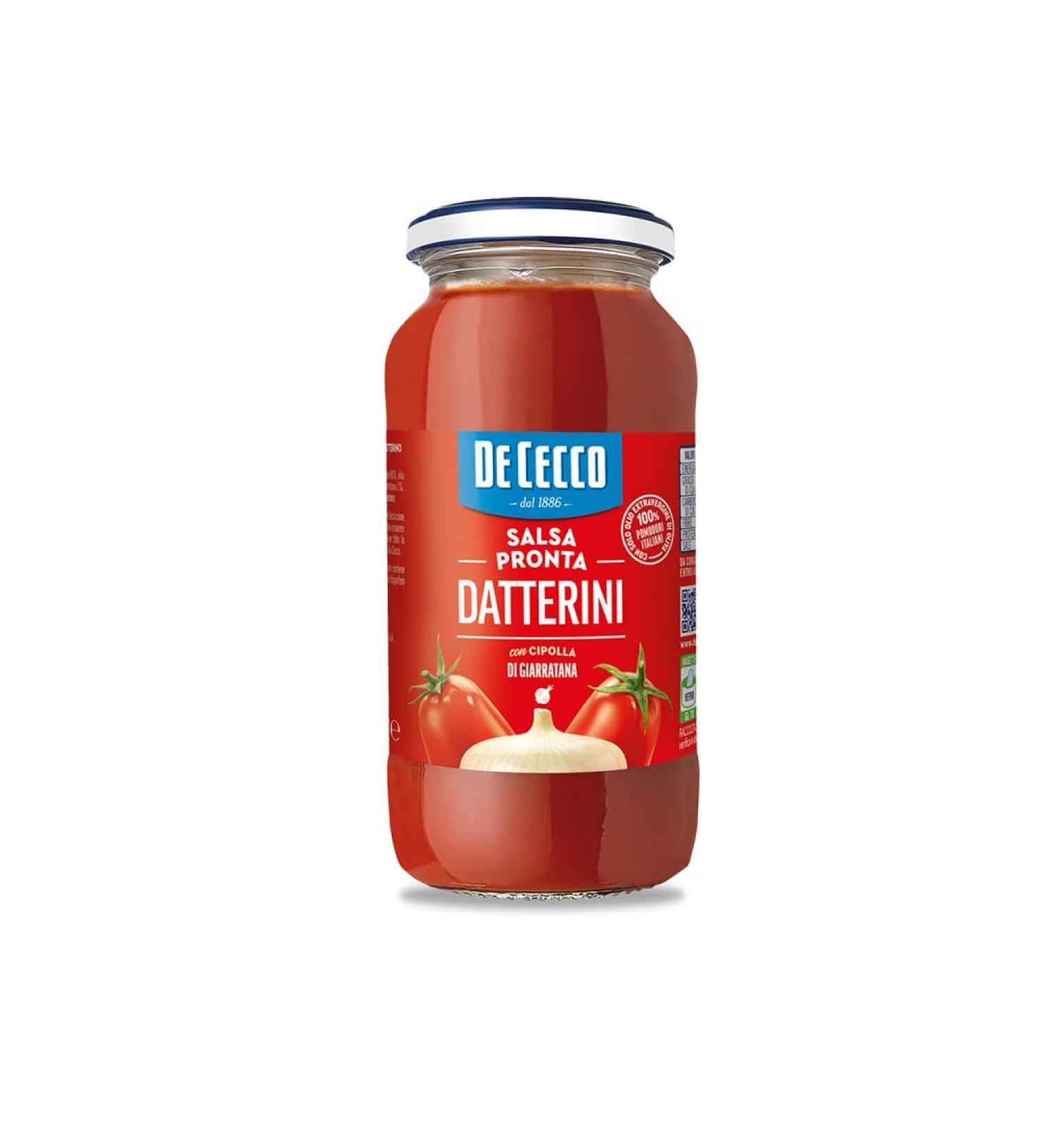 De Cecco Ready Sauce Datterini with Giarratana Onion tomatensaus kantenklare saus met uien van Giarratana 300 g