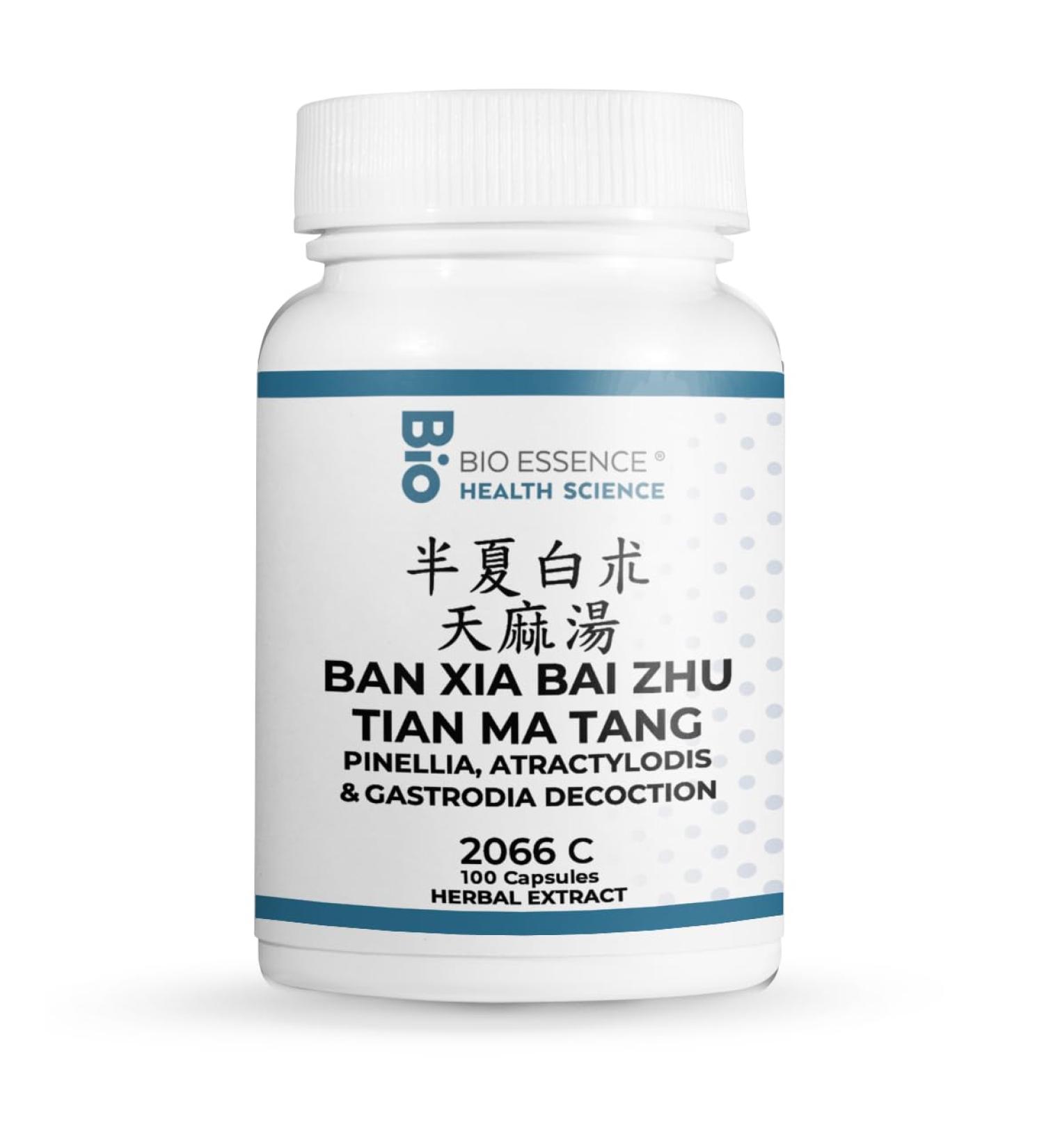 Bio Essence Health Science 2066C BAN XIA Bai Zhu Tian Ma Tang/Pinellia Atractylodis&Gastrodia Decoction 100 Capsules/Bottle (2 Bottles)