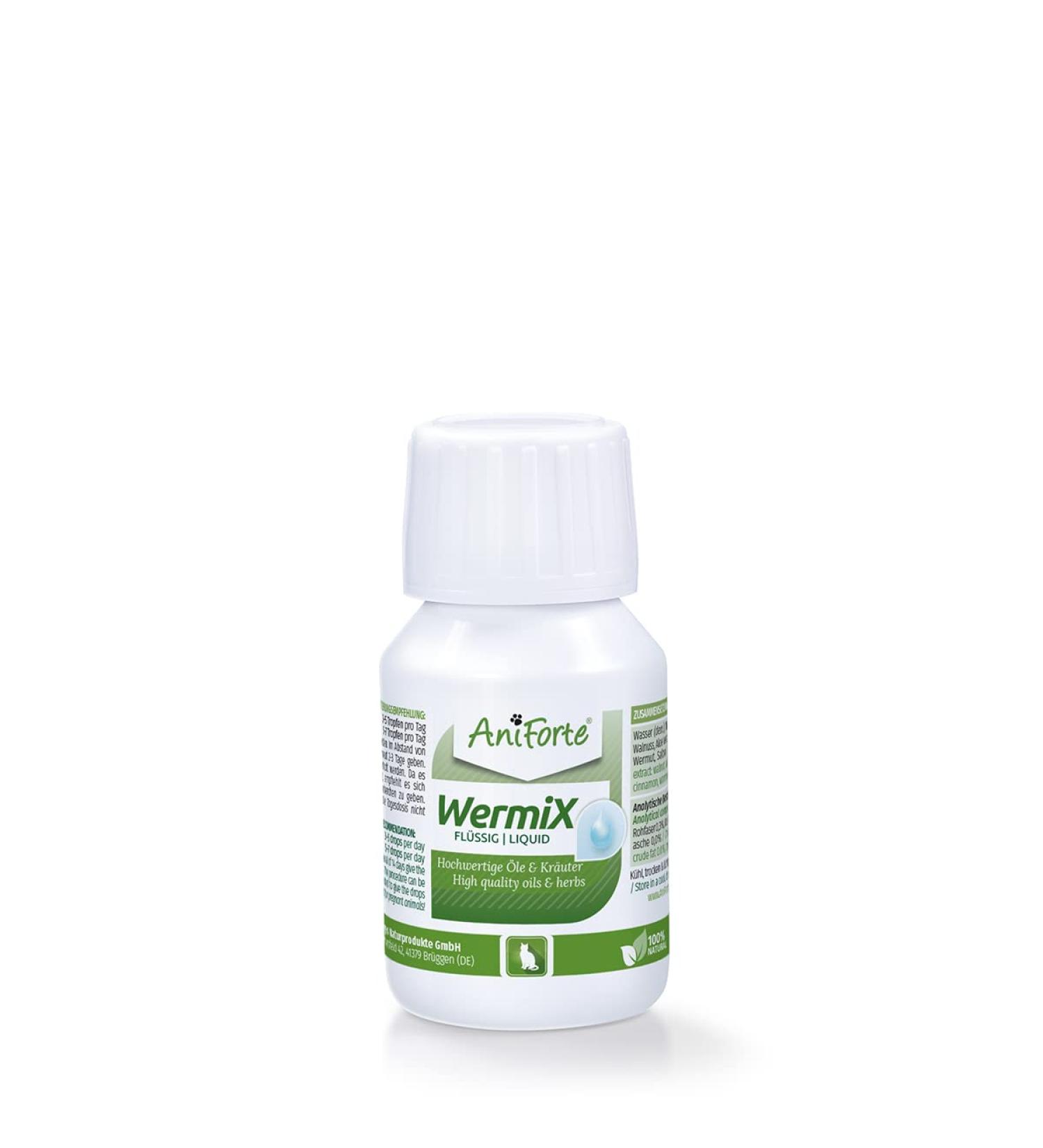 AniForte WermiX Liquid for Cats 50ml - Natural Worm Infestation Support | Fast International Shipping - Buy Online on GoSupps.com