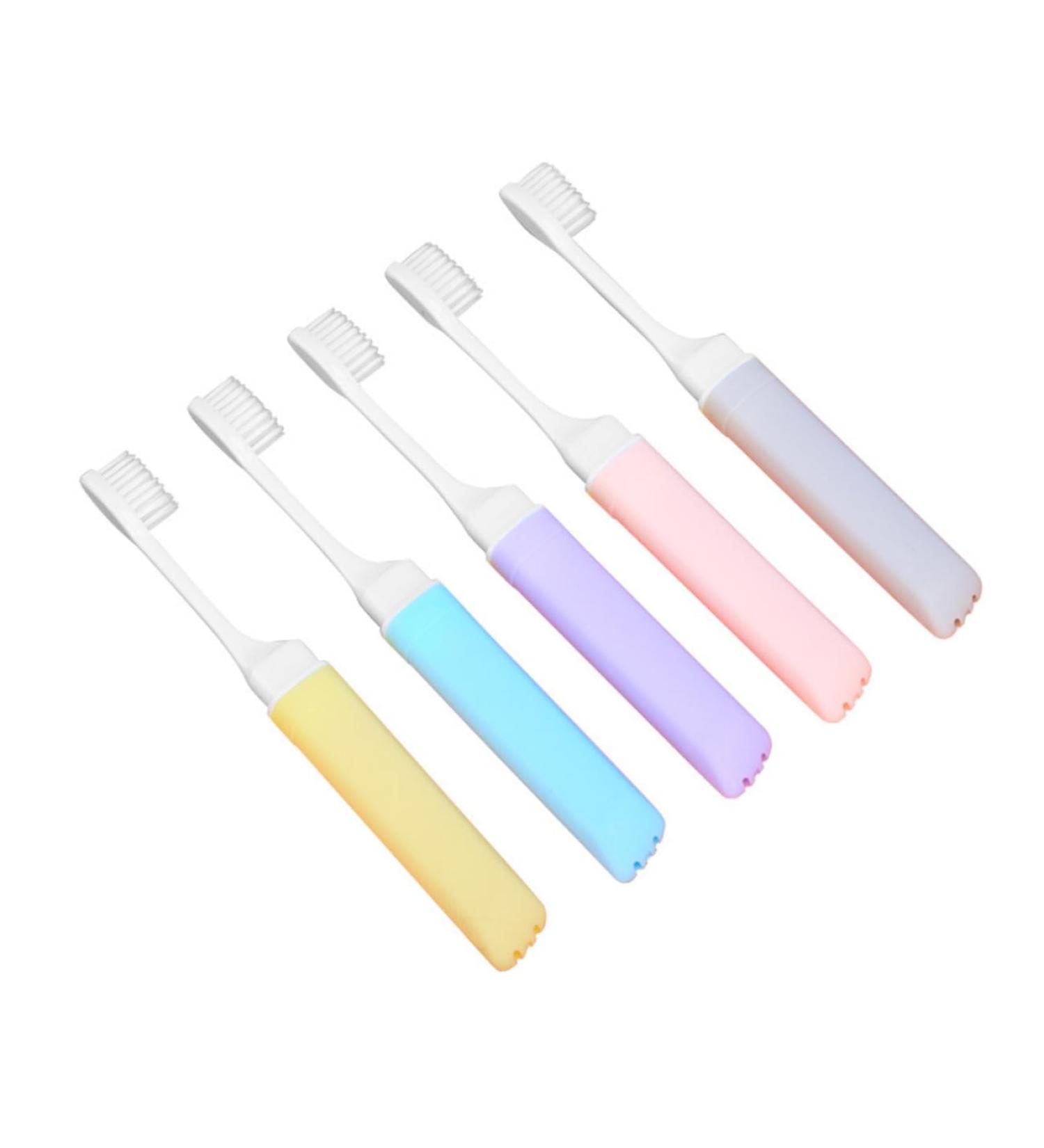 Buy Tovinanna 5-in-1 Collapsible Travel Toothbrush | Portable Mini Oral Care for Daily Use - Ideal for Travel - Buy Online on GoSupps.com