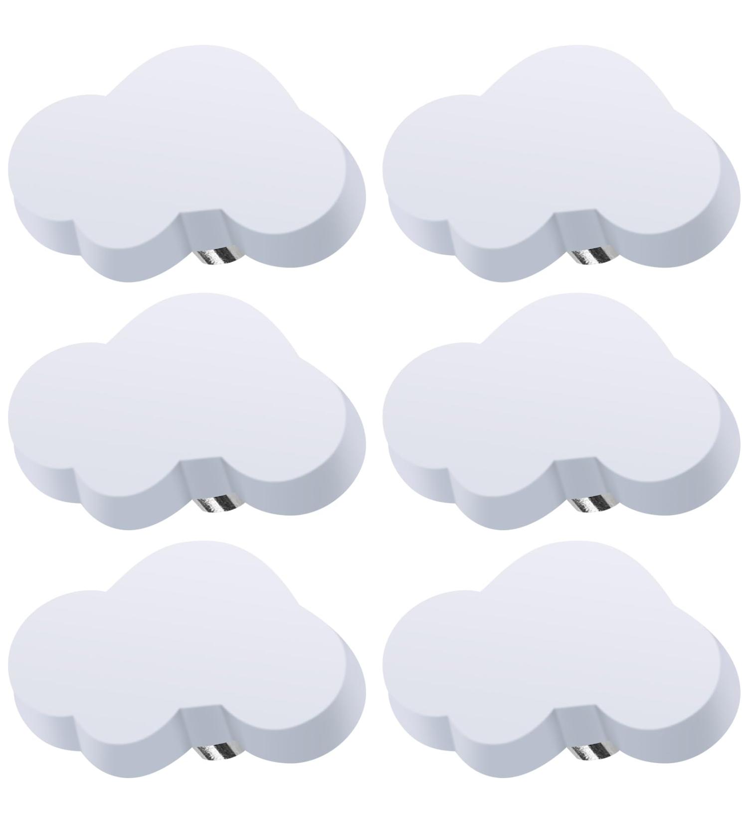 Iniuniu 6 PCs Cloud Shape Drawer Buttons - Soft Adhesive Furniture Handles for Kids' Room Cabinets & Toy Organizers (White) - Buy Online on GoSupps.com