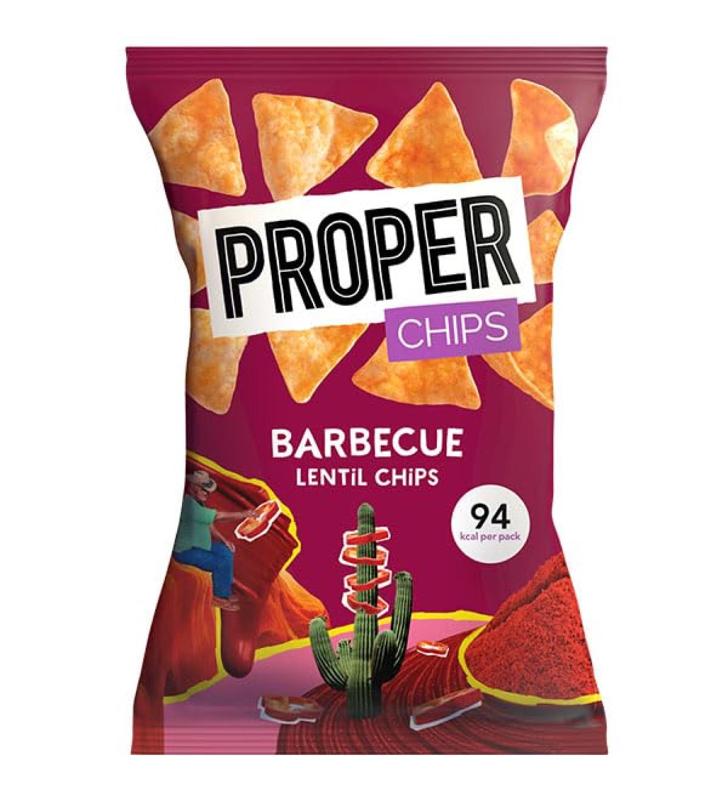 Properchip Barbecue Lentil Crisps 20g (48 Bags x 20g)
