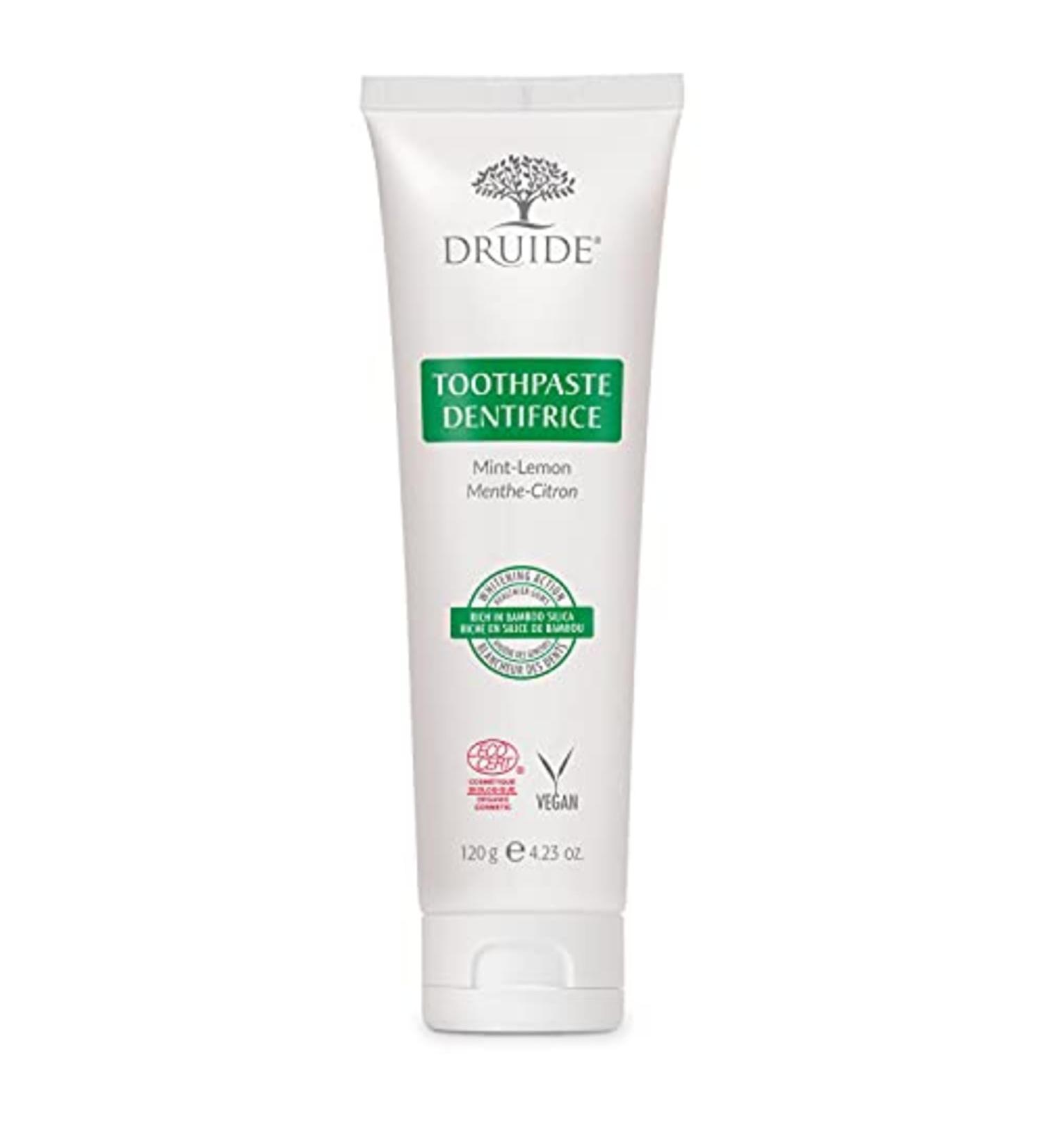Laboratoires Druide Lemon Mint Toothpaste Natural Toothpaste Calcium Enriched To Remove Plaque Teeth Whitening 120ml (4.23 oz) Lemon Mint