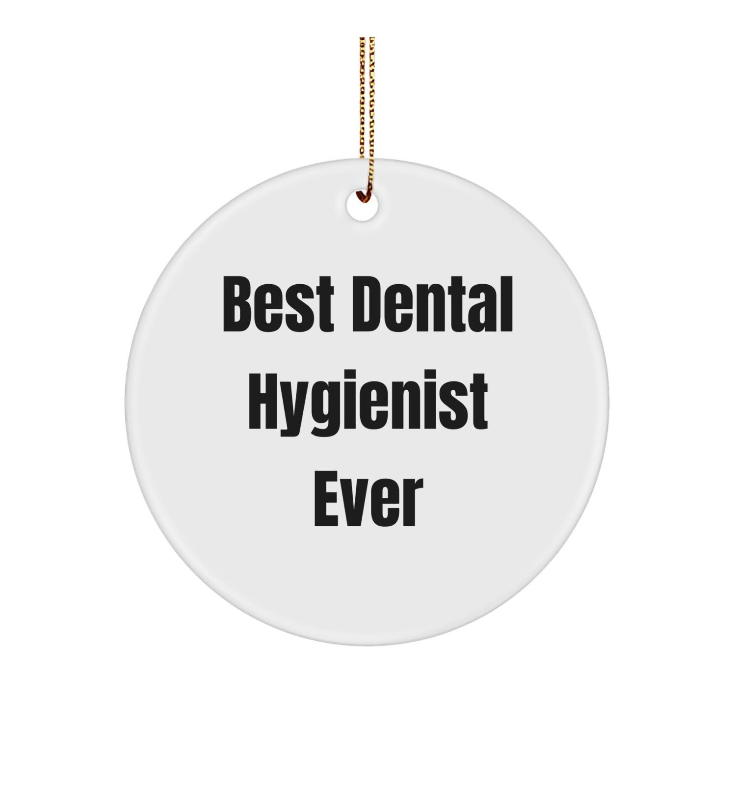 Funny Dental Hygienist Gifts from Best Dental Hygienist Ever Circle Ornament for Christmas Perfect for Friends Coworkers or Family