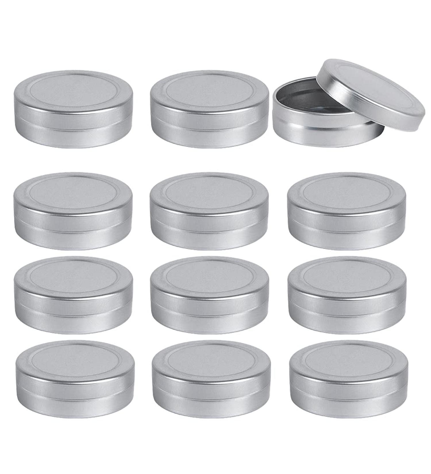 Zeoabsy 12-Piece 15ml Silver Aluminum Cans - Empty Tin Boxes for DIY Ointments Cosmetics & Candle Making - Buy Online on GoSupps.com