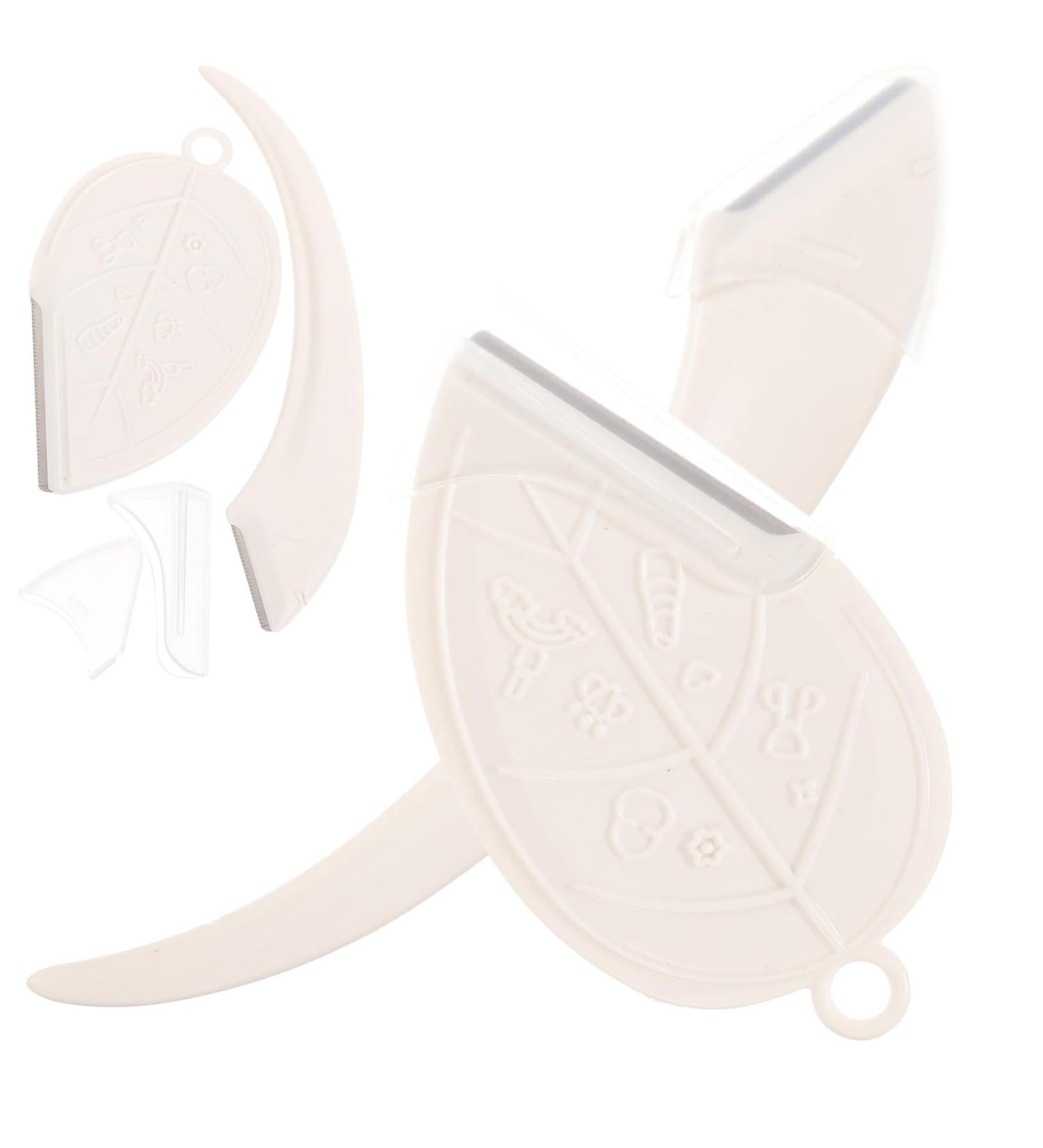 Minkissy 4-Piece Eyebrow Remover & Dermaplane Razor Set | Reusable Facial Razors & Chrome Scissors for Women's Hair Removal - Buy Online on GoSupps.com