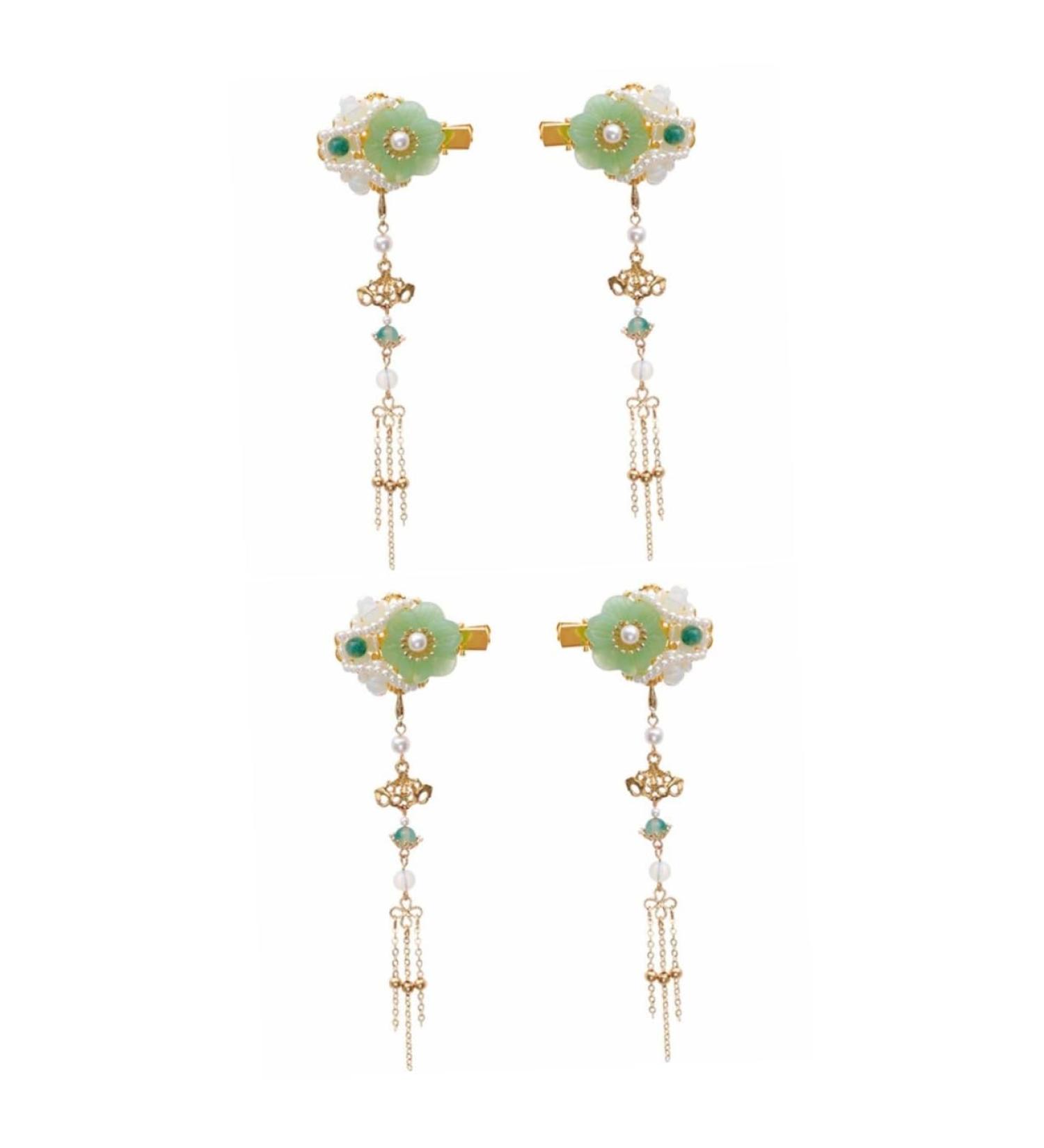 Angoily 2 Pairs Tassel Hair Clip Chinese Jade Tassel Chinese Jade Hairpincostume Hanfu Hairpin Japanese Womens Hair Clips Hair Barrettes Chinese Hairpin Accessories Kimono - Buy Online on GoSupps.com