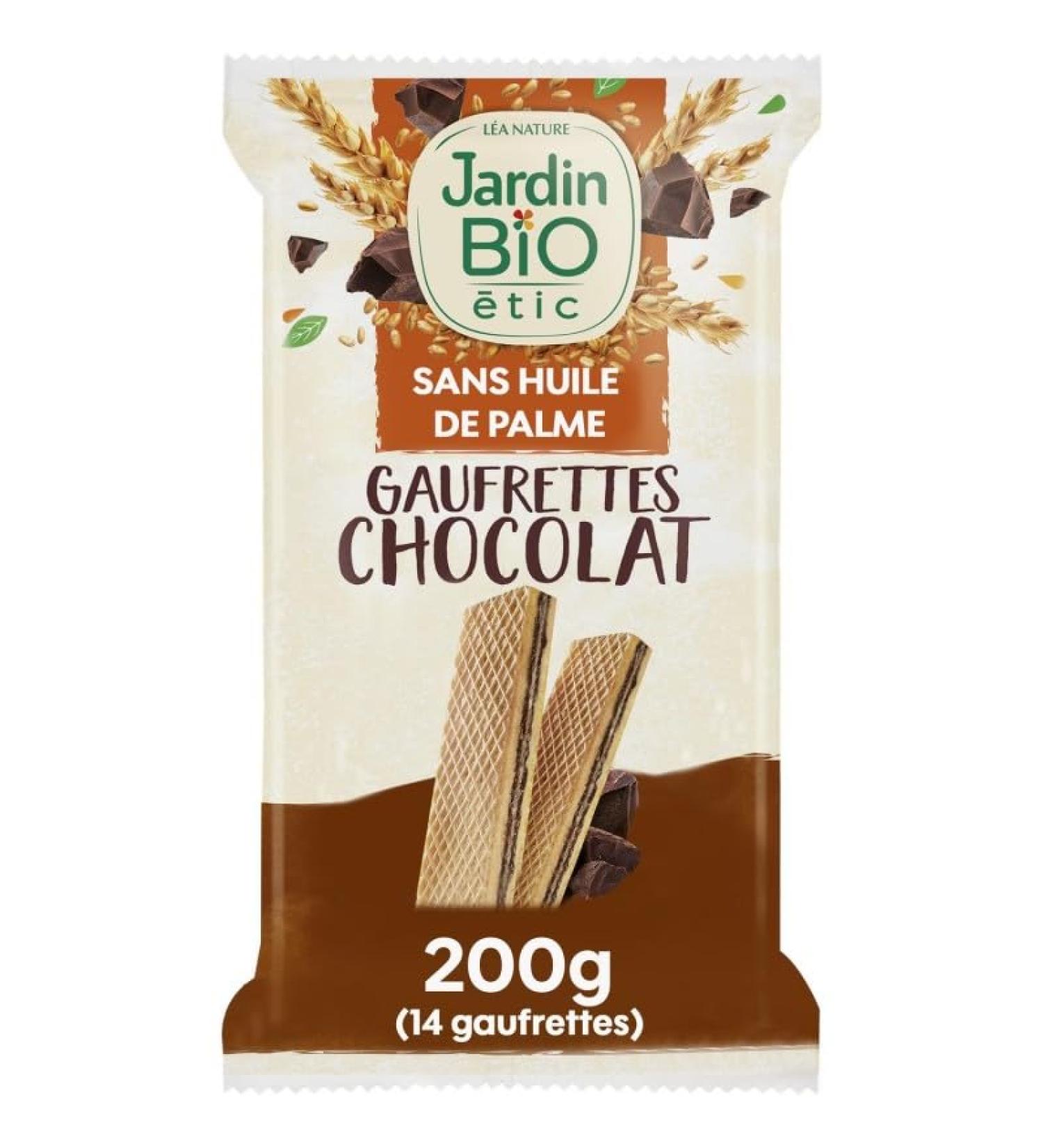 JARDIN BIO Fine Gaufrette Chocolat Bio 200G Un plaisir gourmand et sain pour tous les moments- Lot De 3