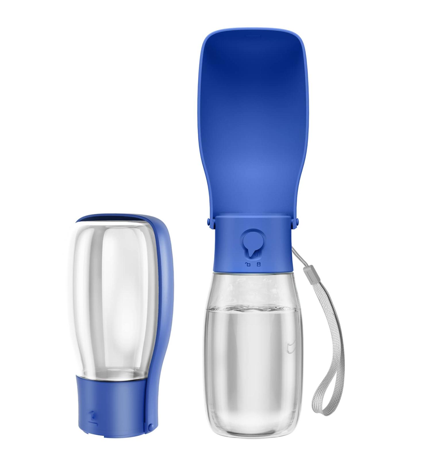 Peteast Foldable Dog Drinking Bottle - Dishwasher Safe Leak-Proof Design for Hiking & Outdoors - Ideal for Dogs & Cats - Marine Blue - Buy Online on GoSupps.com