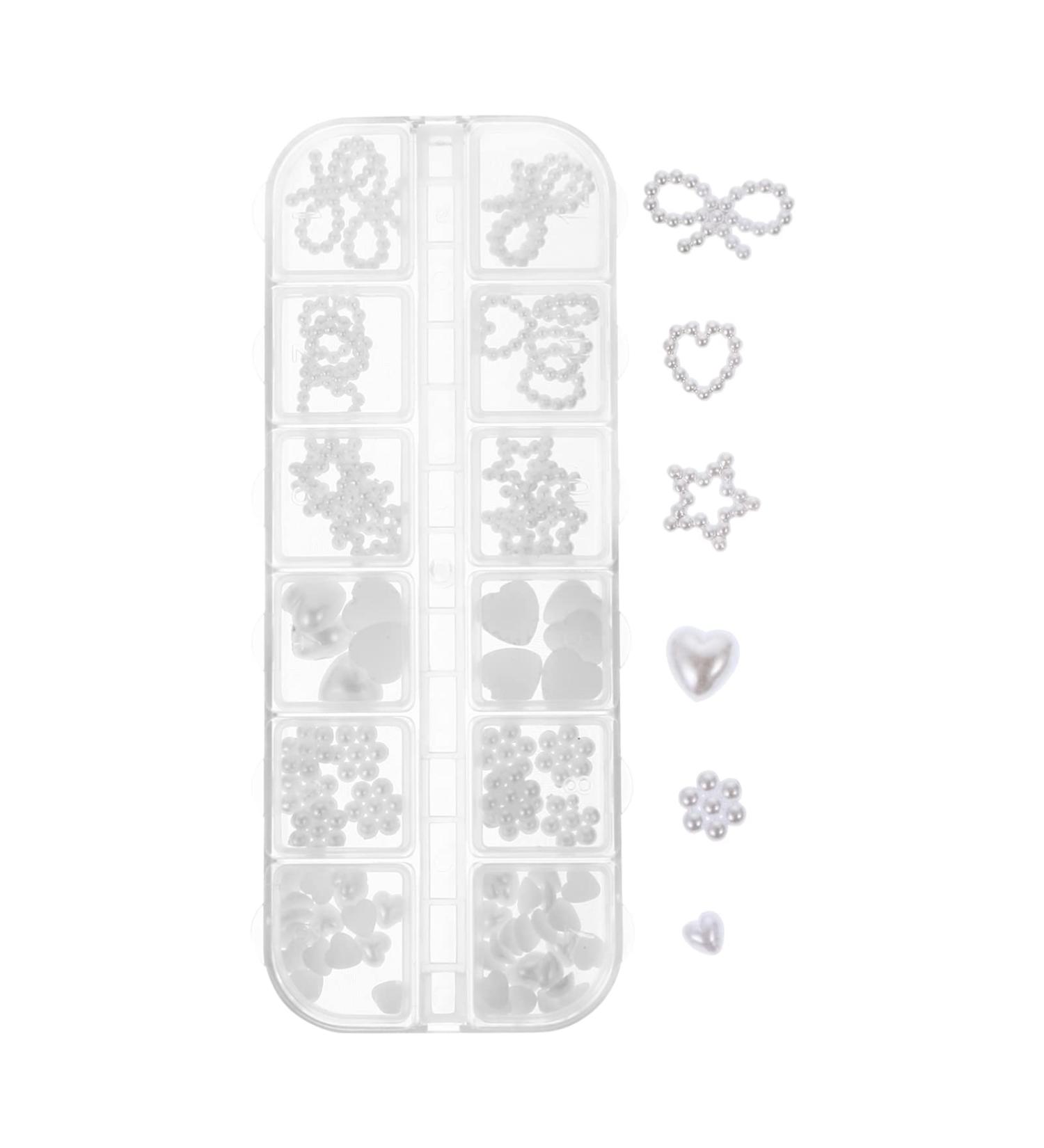 LALAFINA 1 Box Nail Decoration Pearl Nail Art Nail Jewels Nail Pearls Pearl Nail Gems Pearls for Nails Art Mini Decor Rhinestones Manicures Accessories Nail Supplies White Heart - Buy Online on GoSupps.com