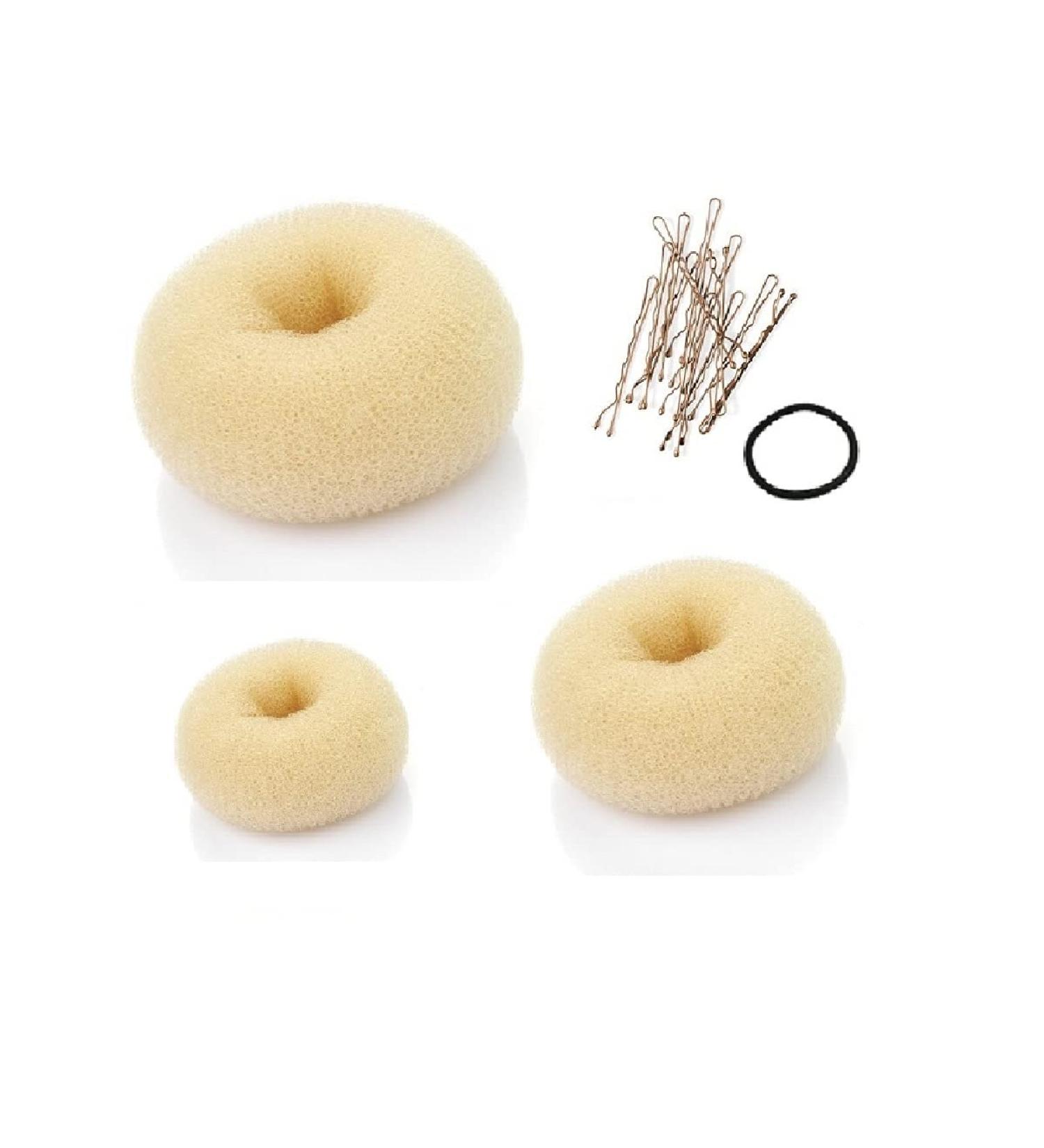 Beaute Galleria Hair Donut Bun Maker Set - Large, Medium, Small Sizes - Beige/Blonde - Mesh Chignon Ballet Sock Bun - 3 Pieces - Buy Online on GoSupps.com