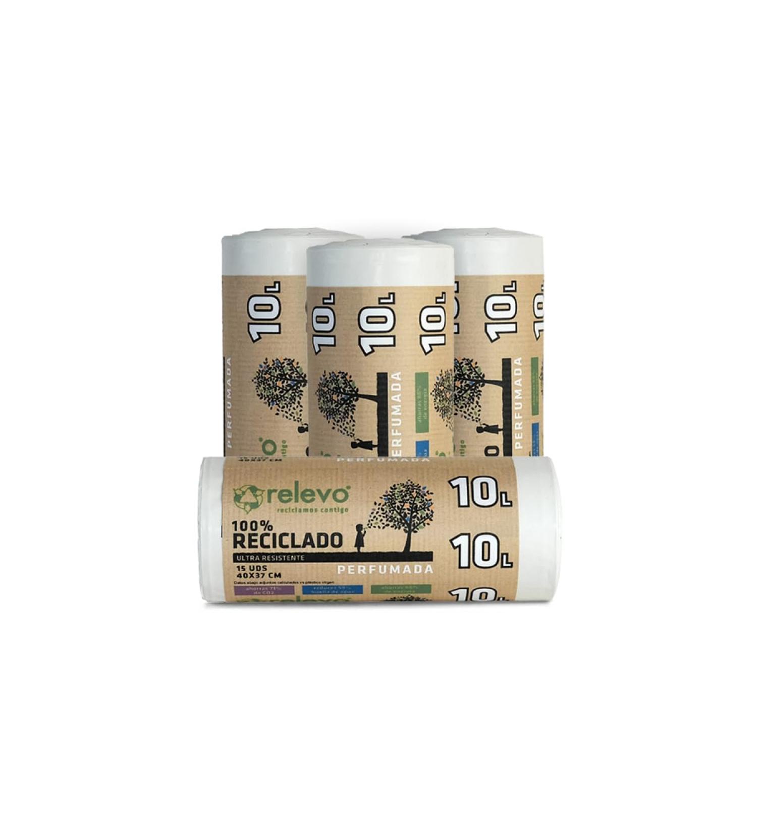 Relevo 60 pieces garbage bags 10 L - Perfumed 100% recycled garbage bags B - 10 L