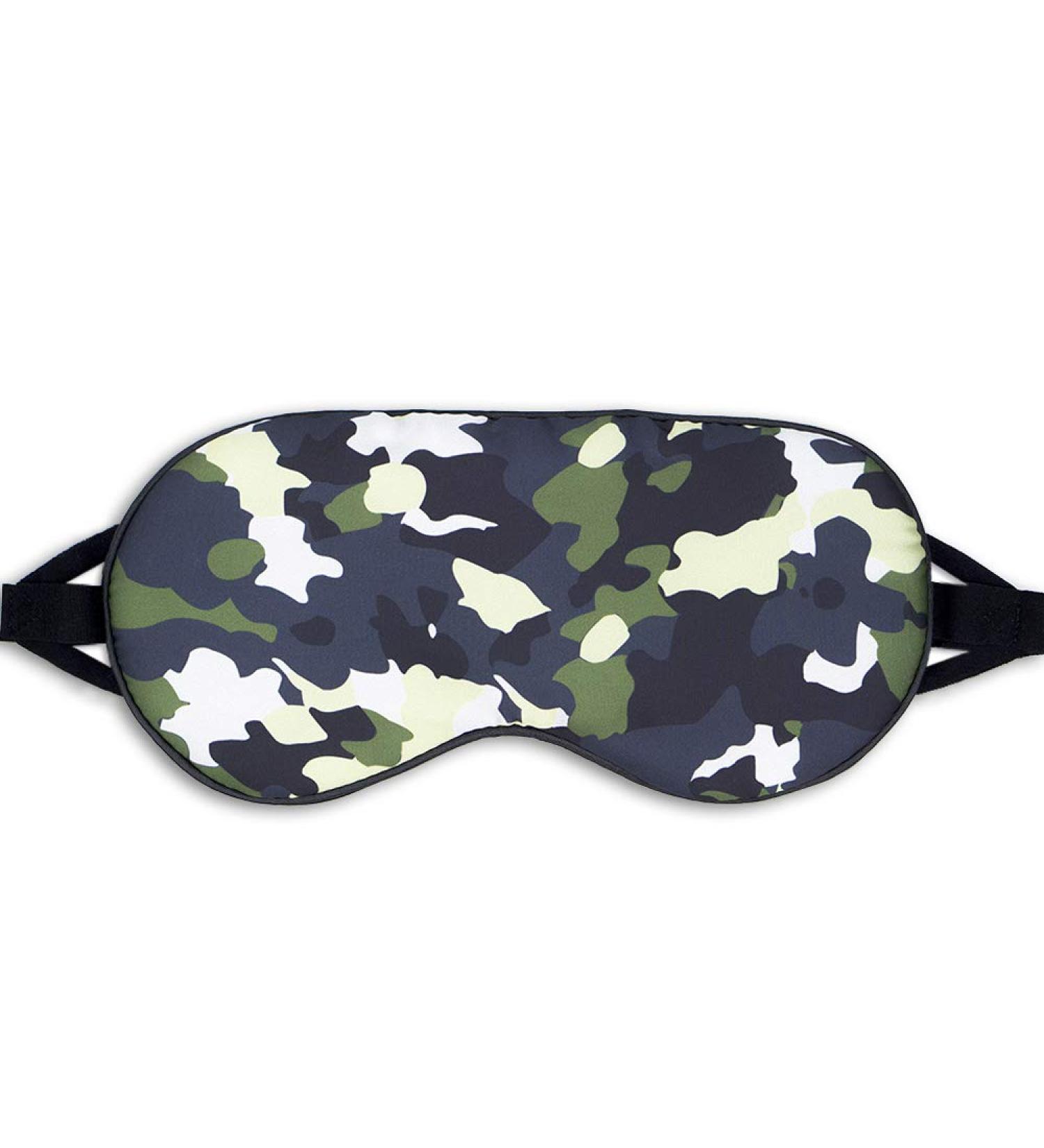 Kimkoo Silk Sleep Mask & Blindfold with Adjustable Straps - Camo Pattern - Men, Women, Kids - Buy Online on GoSupps.com