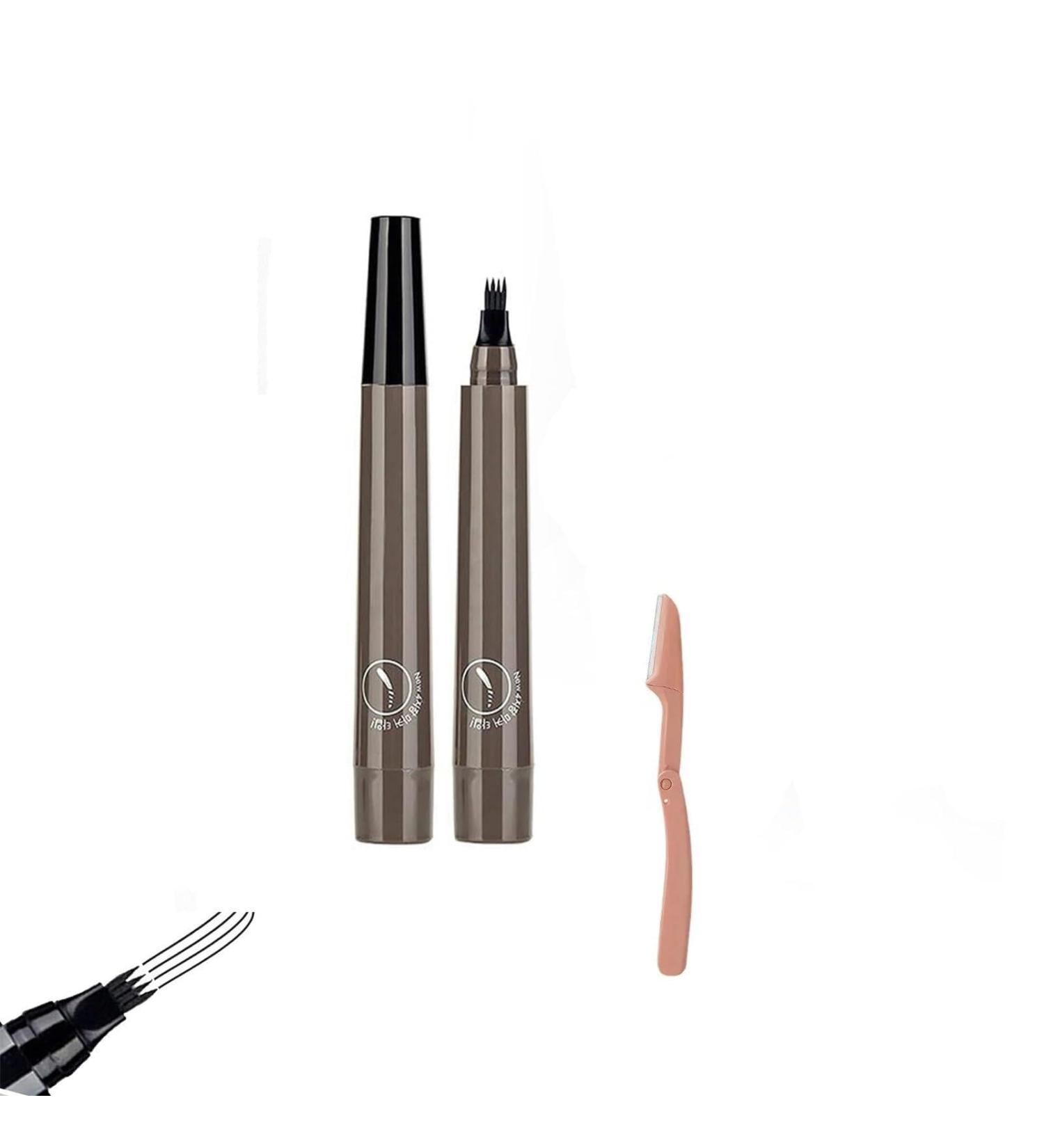 BARASH Magic Eyebrow Pencil with Eyebrow Razor 3D Waterproof Microblading Eyebrow Pencil Contour Pen 4 Tipped Precision Eyebrow Pen Fine Stroke Eyebrow Pencil Natural Size Gray Bro - Buy Online on GoSupps.com